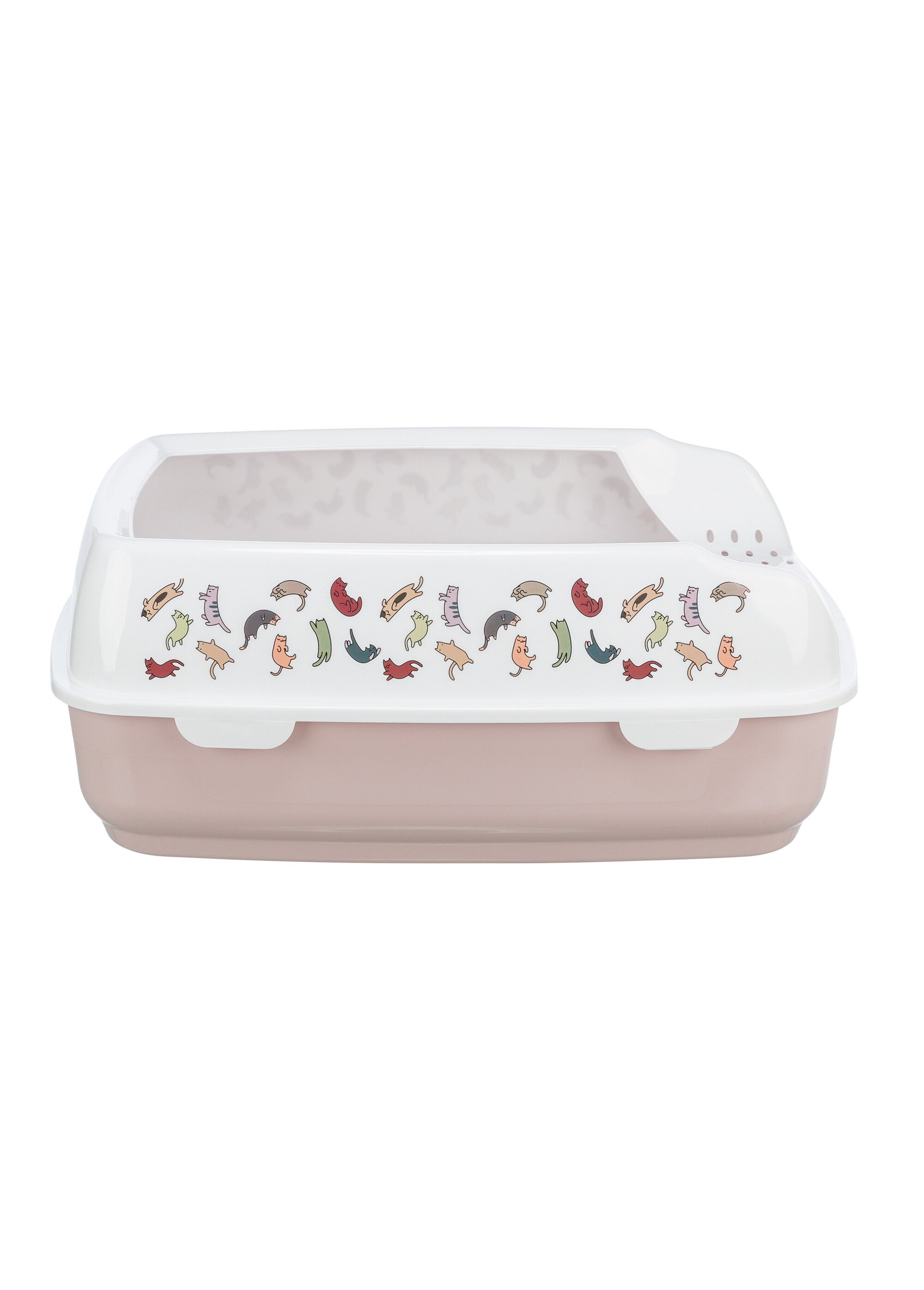 Bac à litière DELIO, décor chat ROSE TRX-40397 DE3