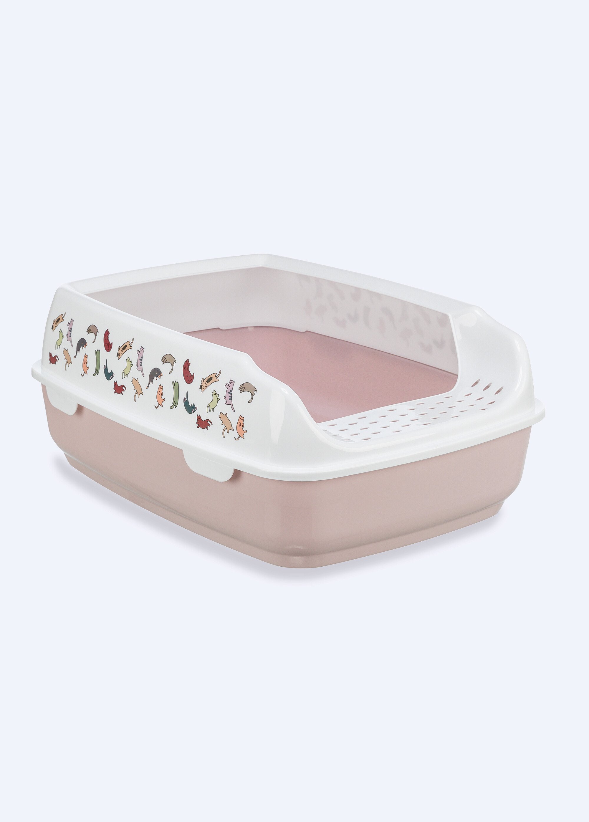 Bac à litière DELIO, décor chat ROSE TRX-40397 FA1