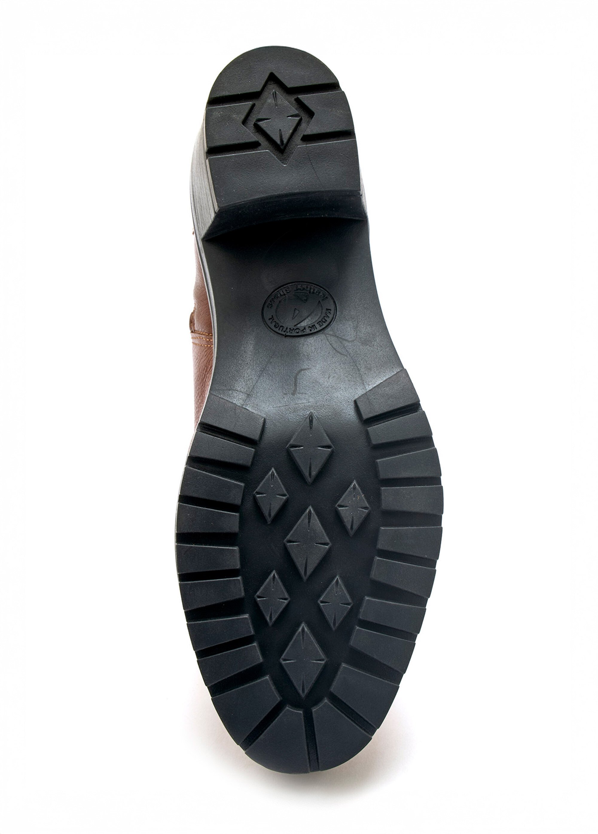 Boots lacées à talon semelle crantée Femme Marron PED2011876 UN1