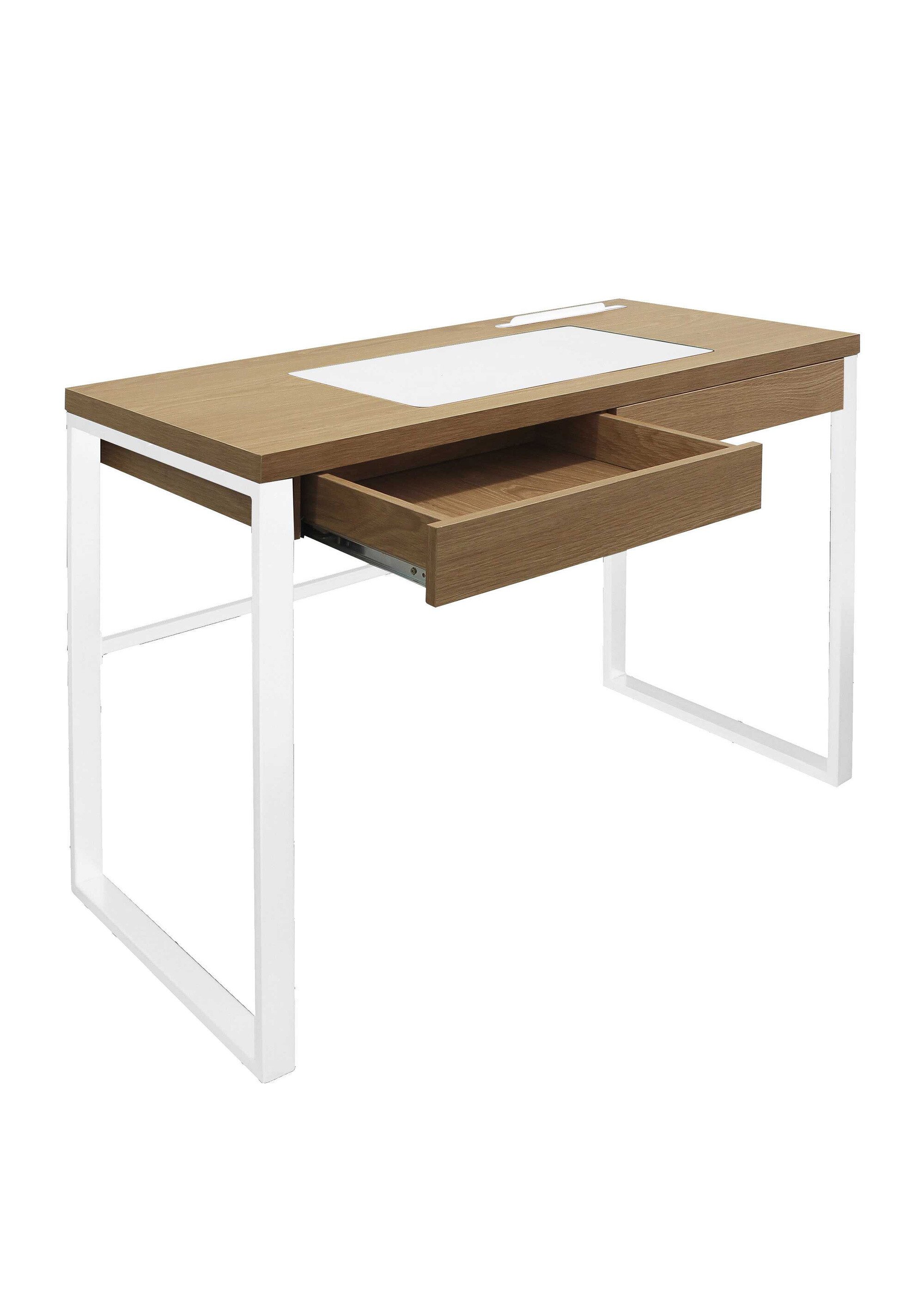 Bureau plateau bois, piètement métal MARRON ET BLANC CMP-HD3722 DE1
