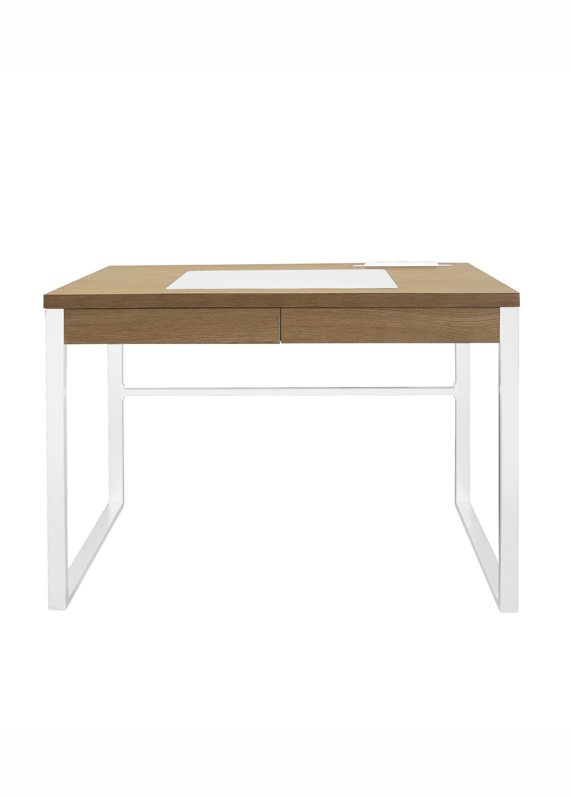 Bureau plateau bois, piètement métal MARRON ET BLANC CMP-HD3722 DE2