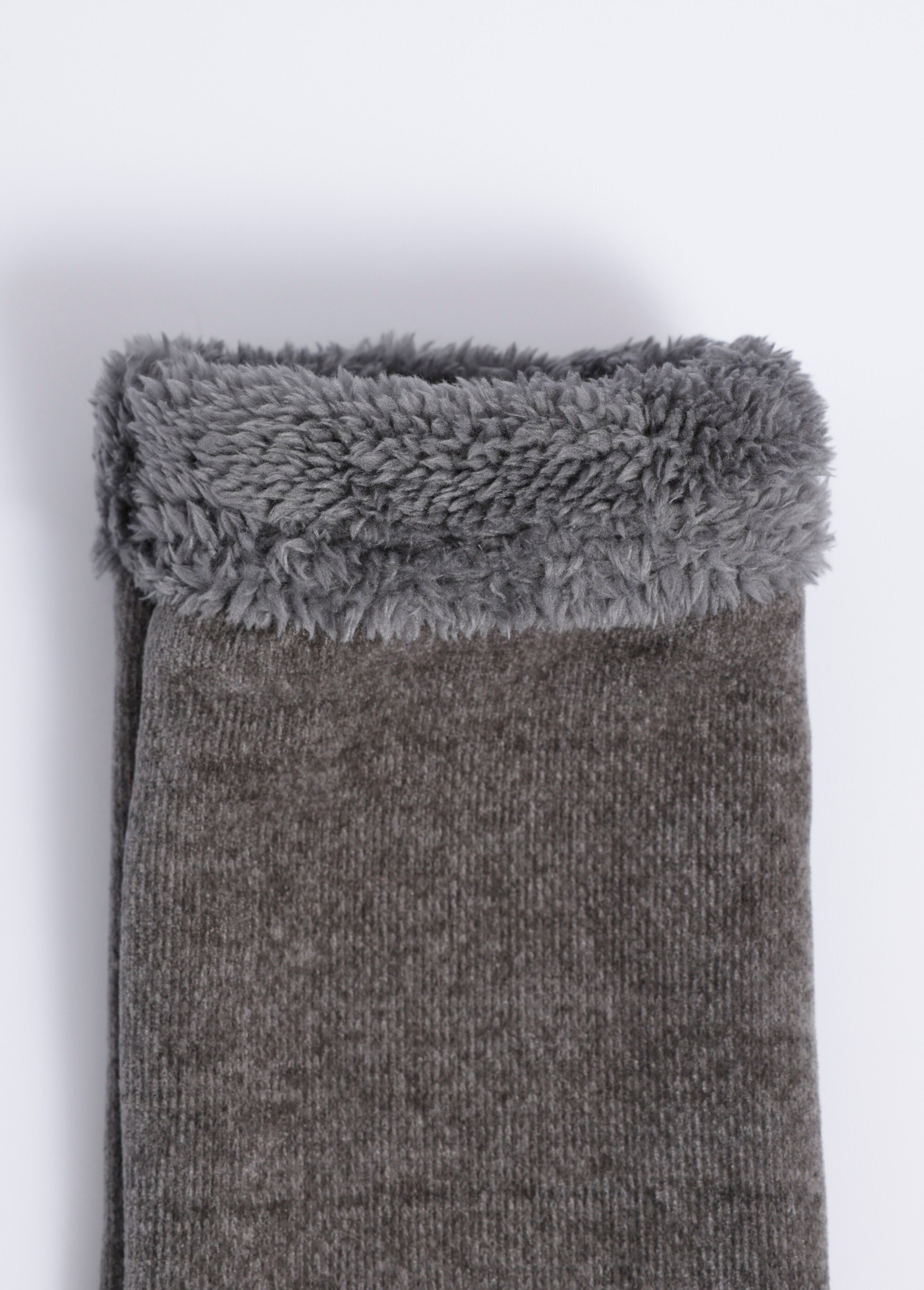 Chaussettes d'intérieur chaudes à picots Femme Gris TIS-CHENILLE DE2