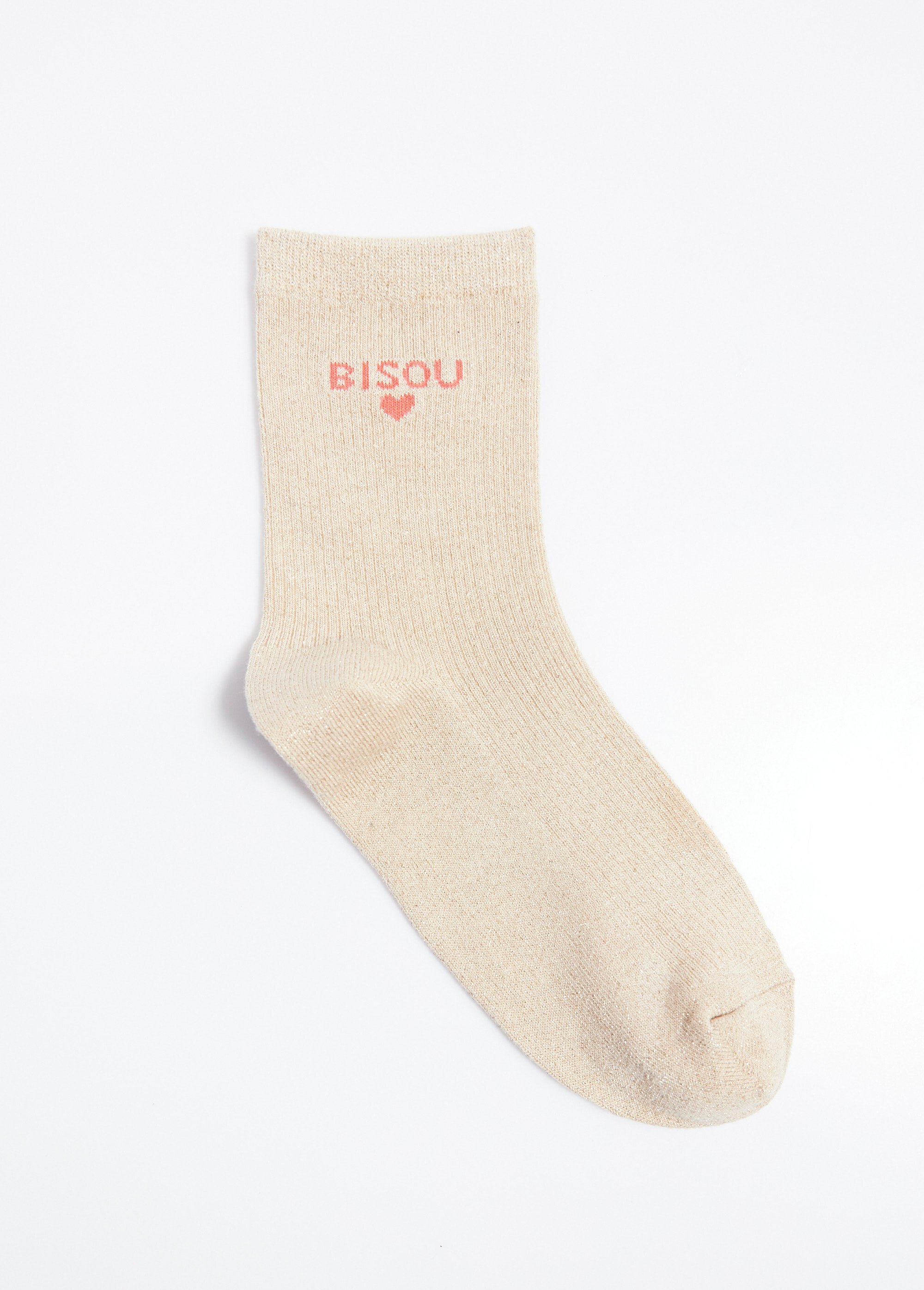 Chaussettes fil métallisé message BISOU
