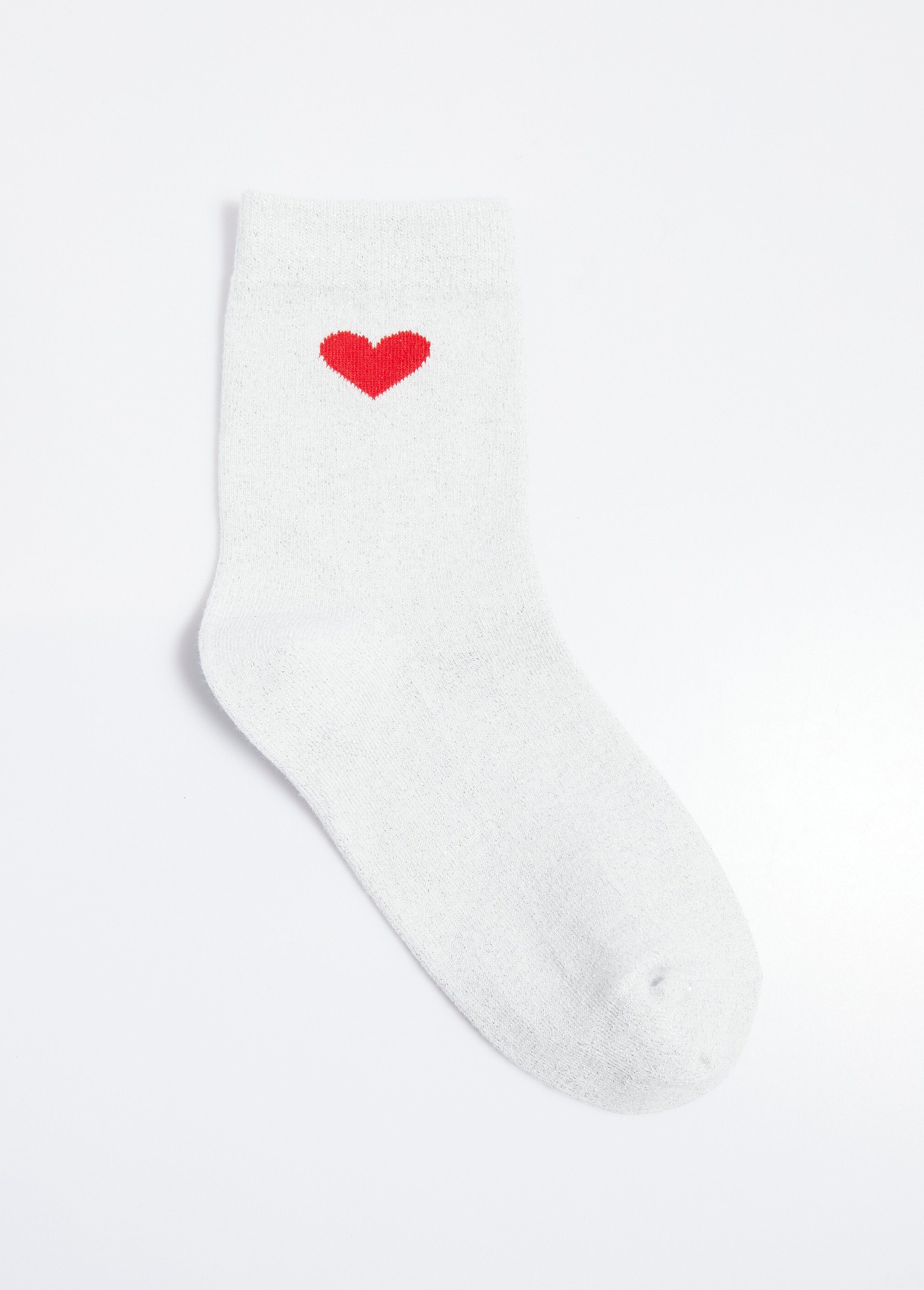 Chaussettes unies avec motif cœur