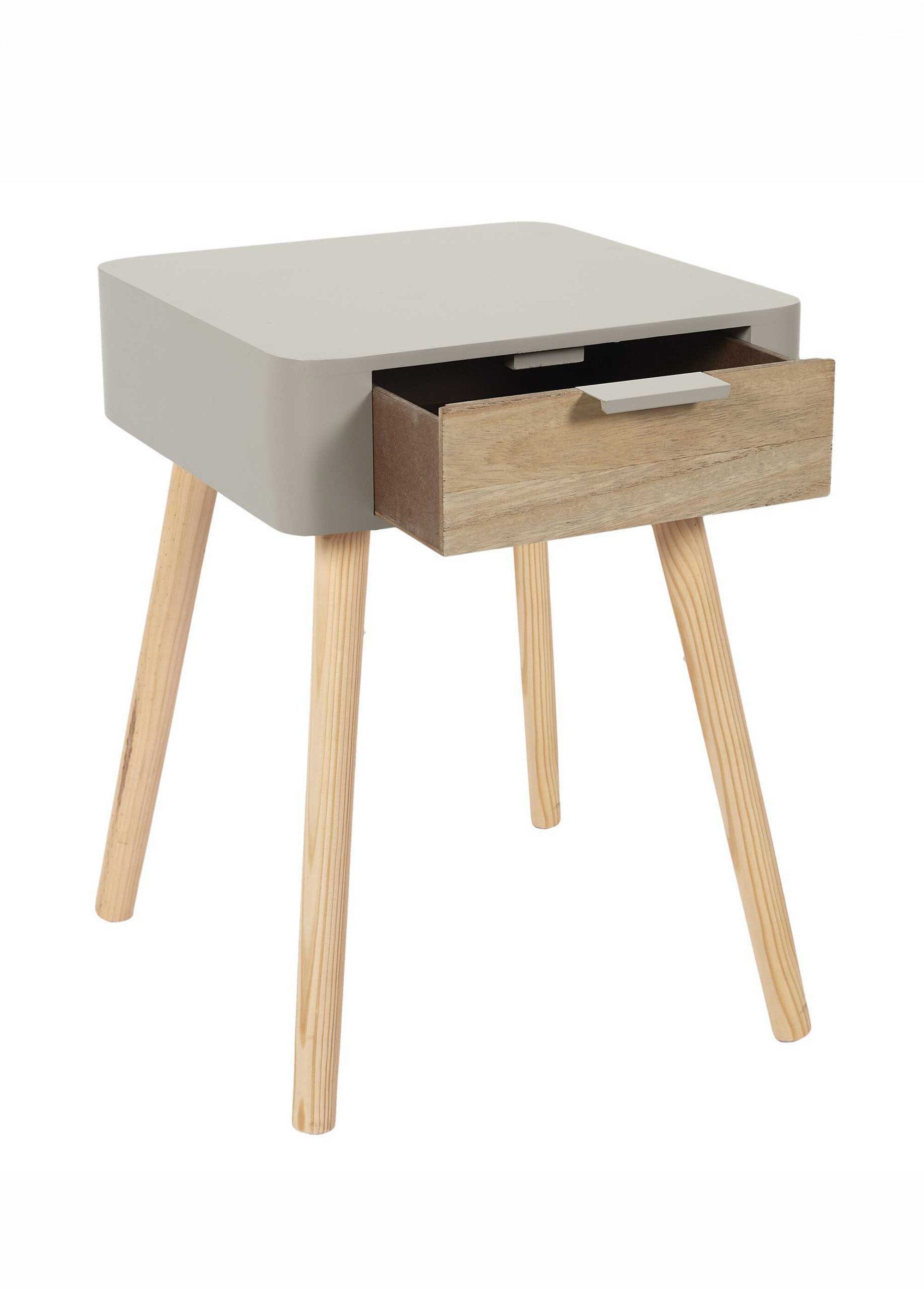 Chevet 1 tiroir, pieds compas bois clair MARRON CMP-HD7334 DE1