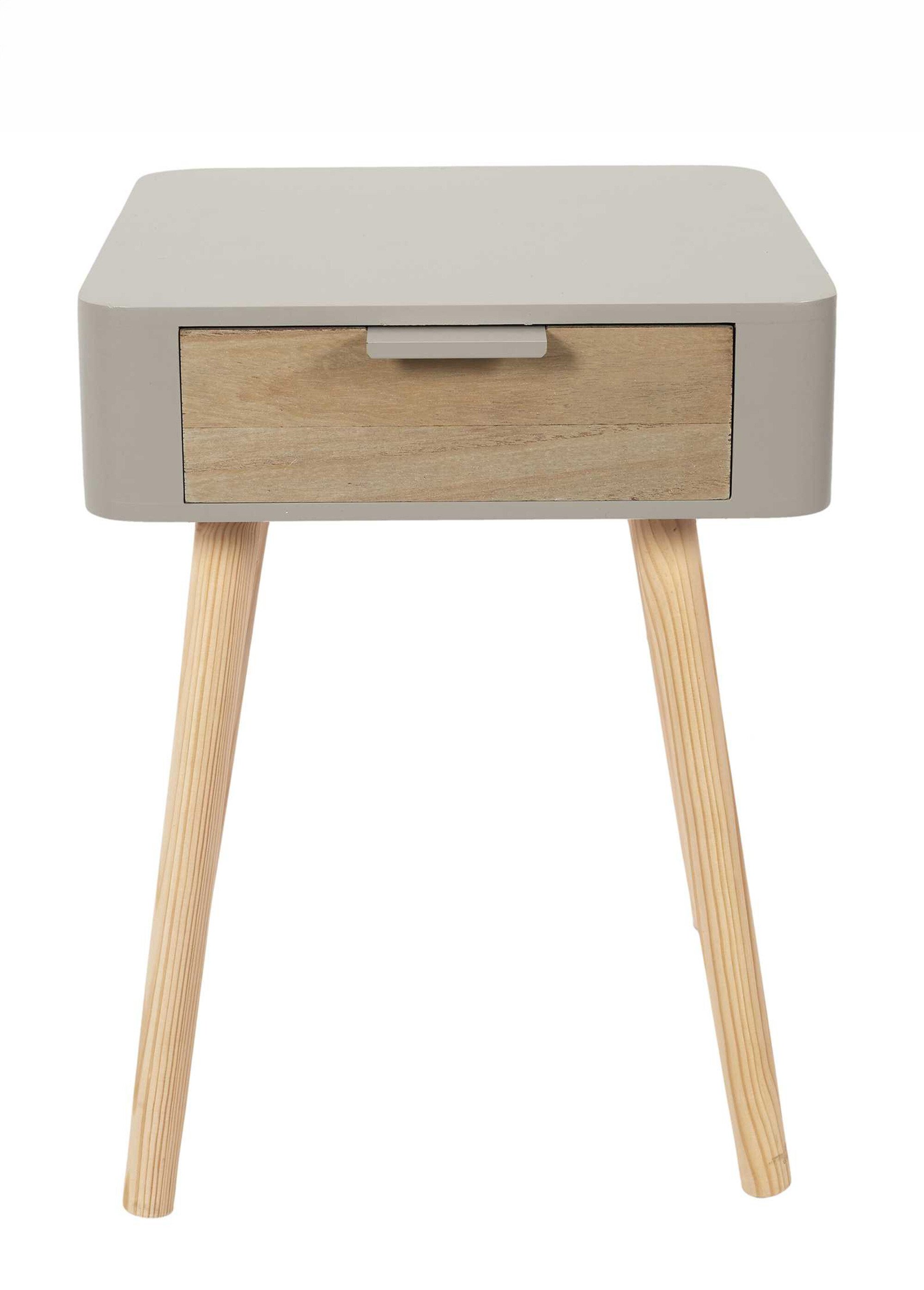 Chevet 1 tiroir, pieds compas bois clair MARRON CMP-HD7334 DE2