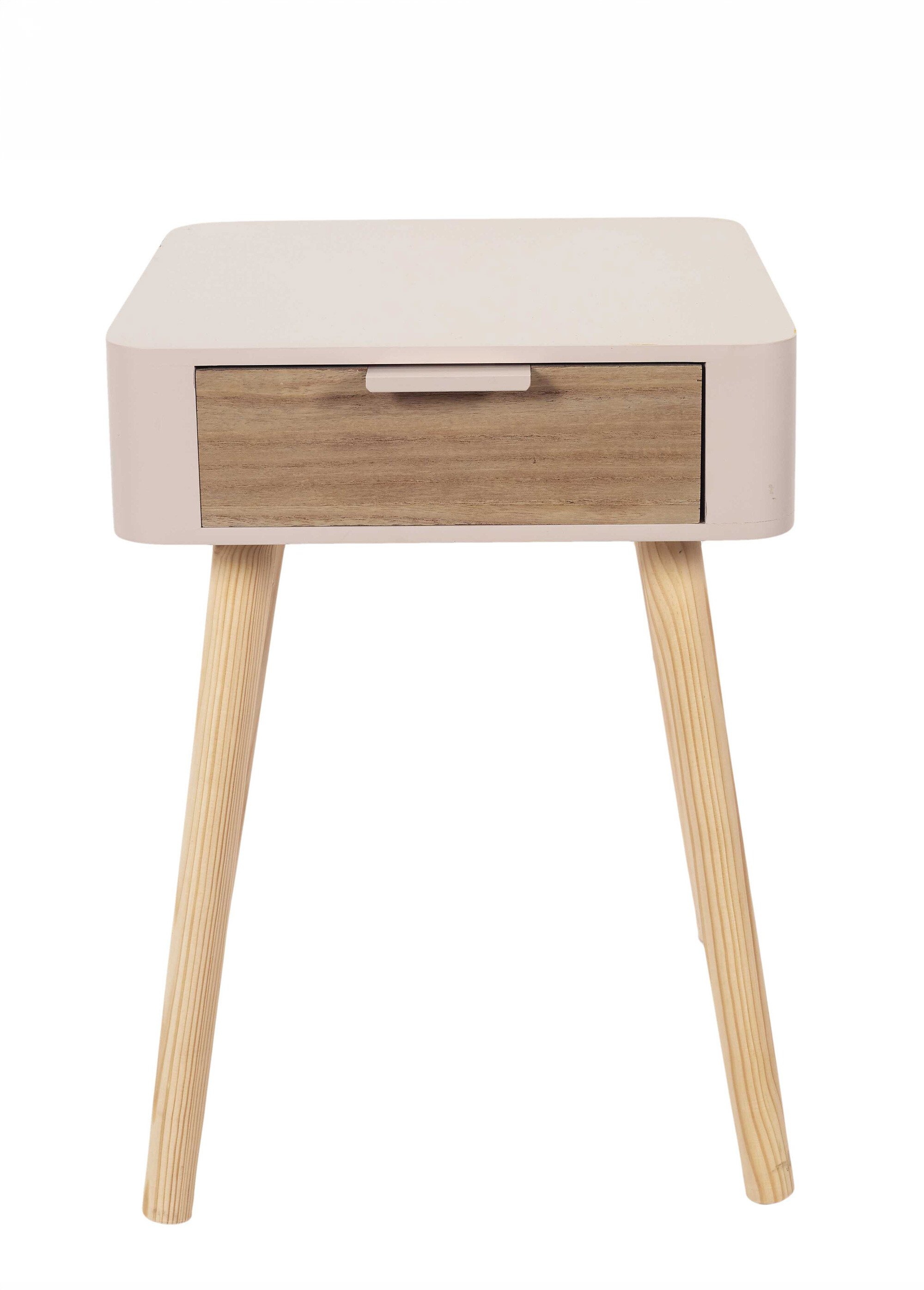 Chevet 1 tiroir, pieds compas bois clair ROSE CMP-HD7334 DE2