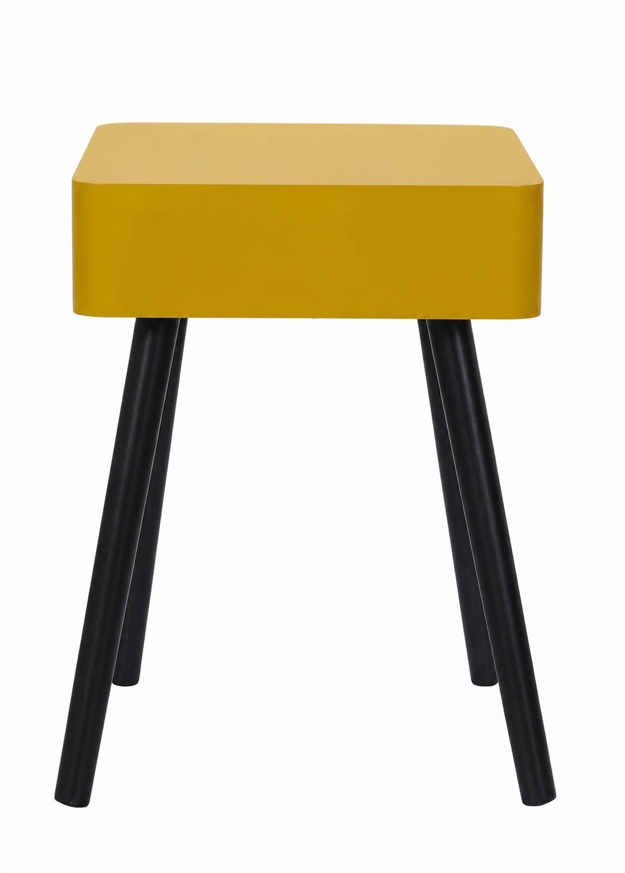 Chevet 1 tiroir, pieds compas en bois JAUNE CMP-HD7338 DO1