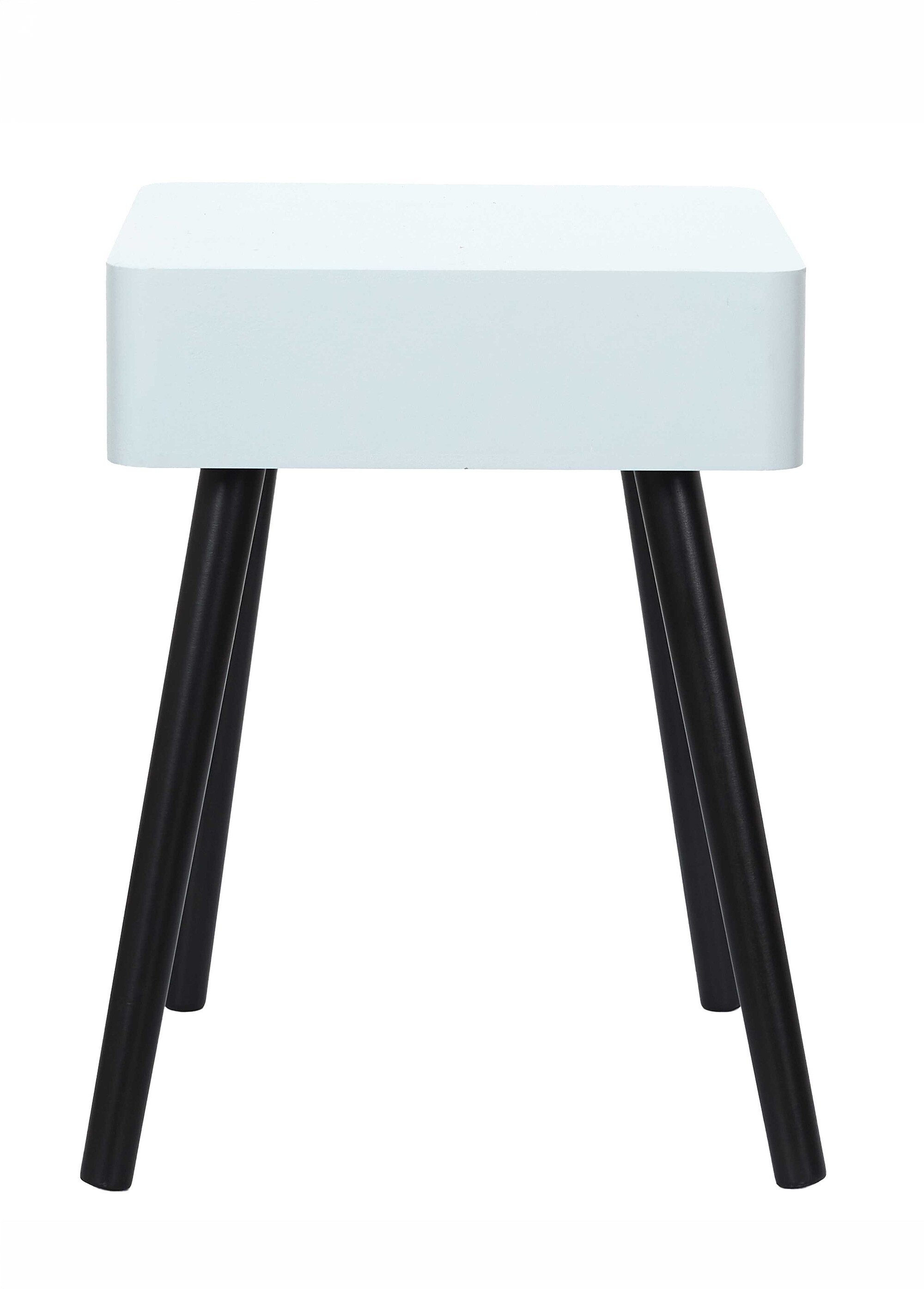 Chevet 1 tiroir, pieds compas en bois BLEU CMP-HD7338 DO1