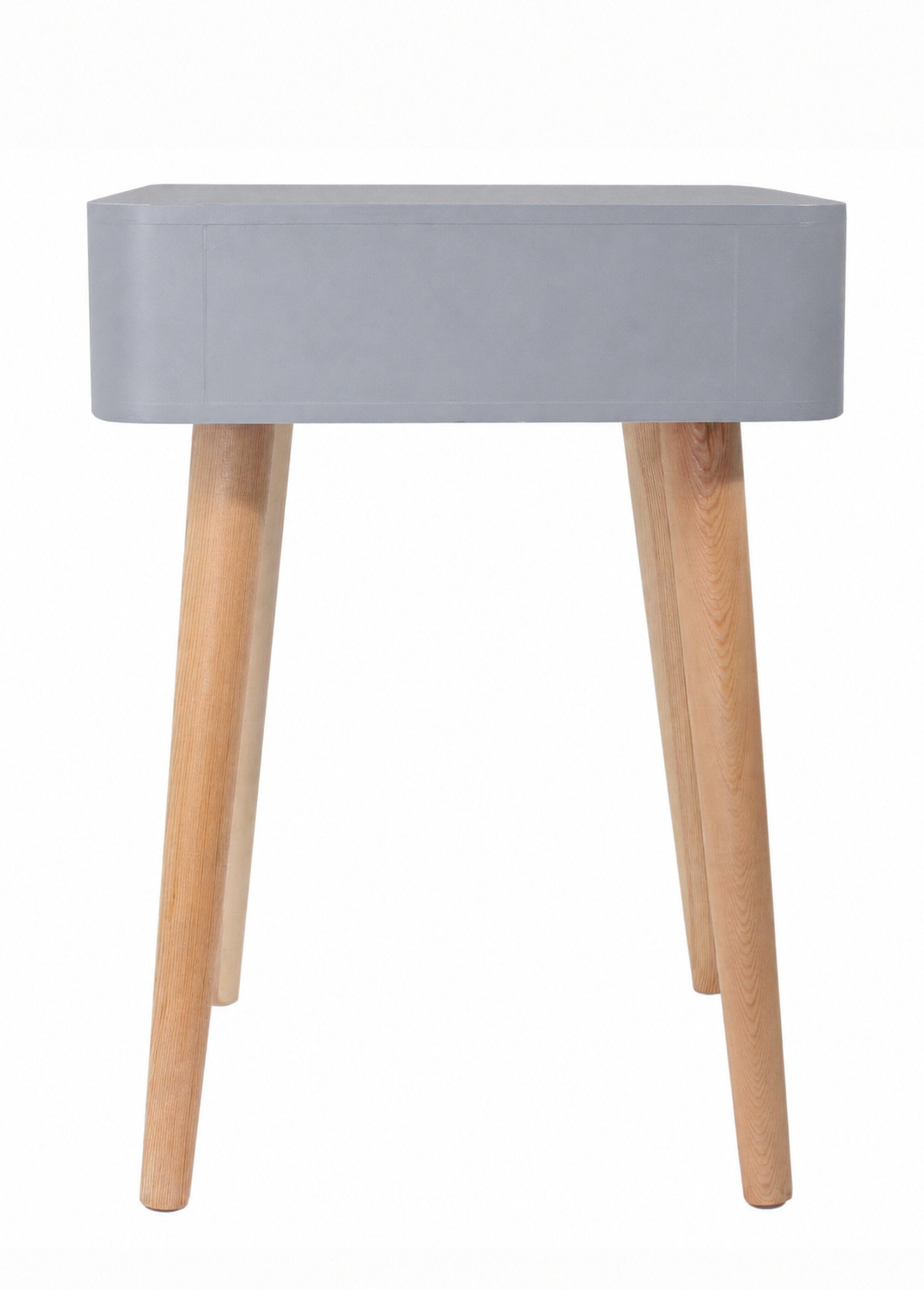 Chevet 1 tiroir, poignée façon cuir GRIS CMP-HD3739 DO1