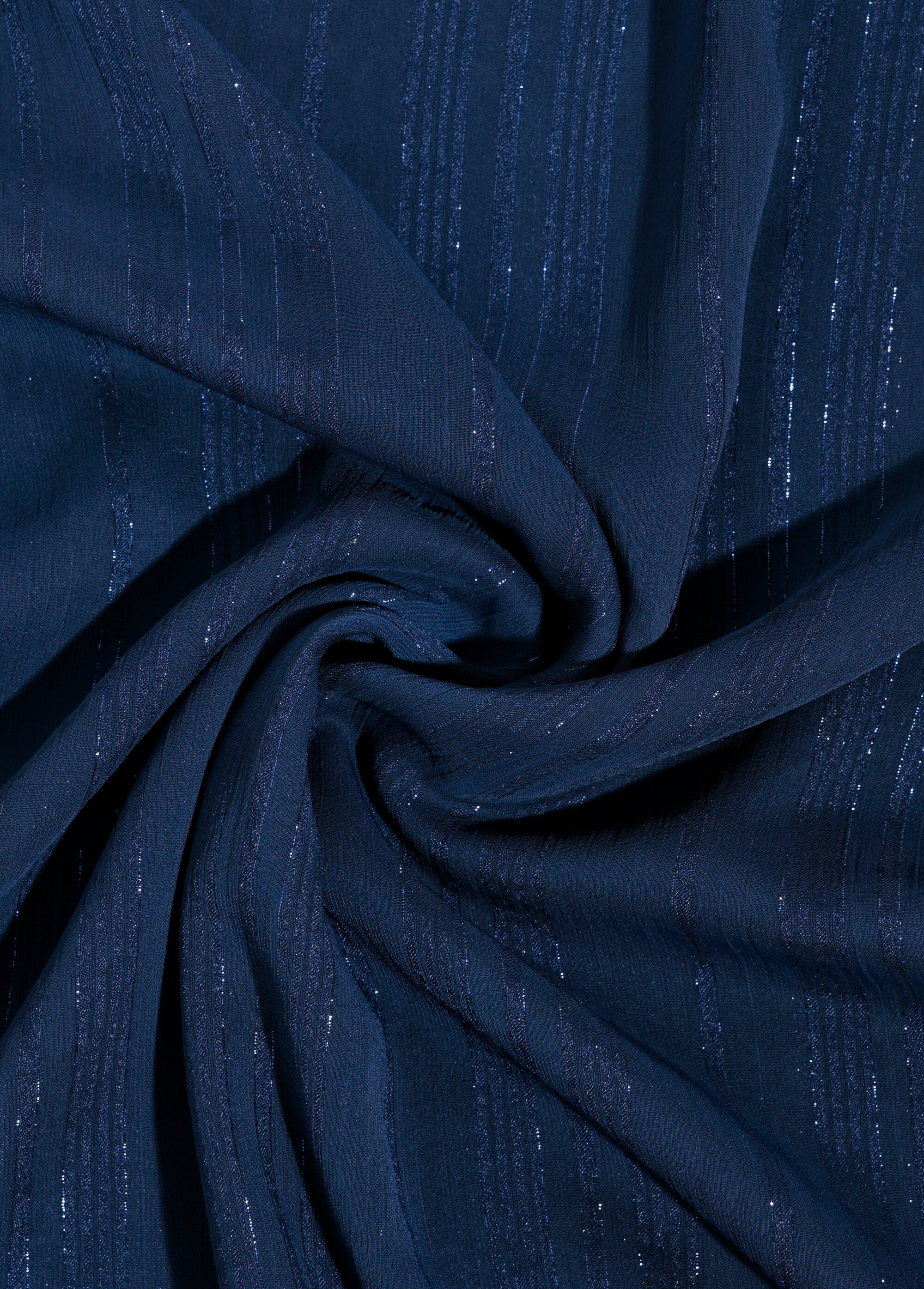 Coupon tissu habillement voile métallisé BLEU MARINE COT146168 FA1