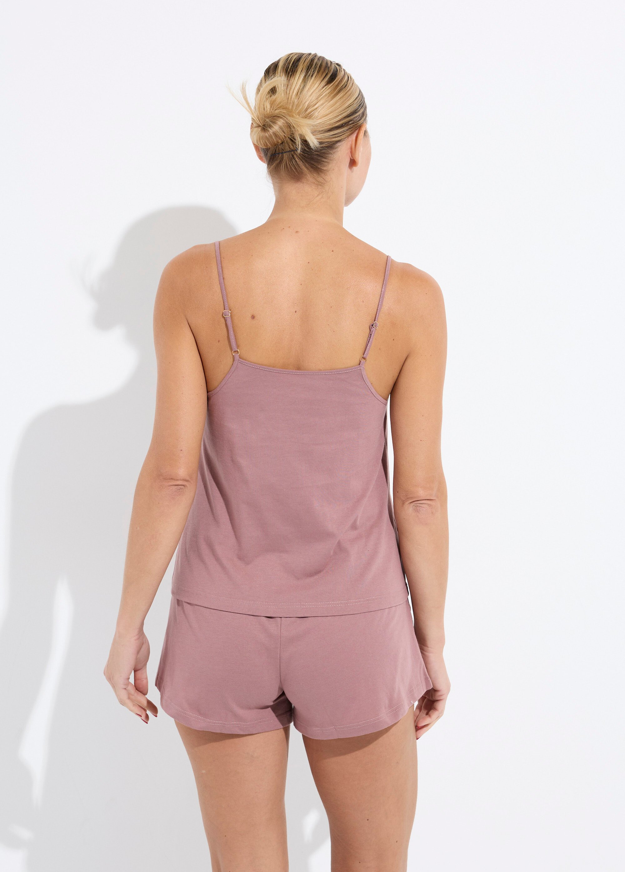 Ensemble caraco et short en coton Femme Rose H-NT178 DO1