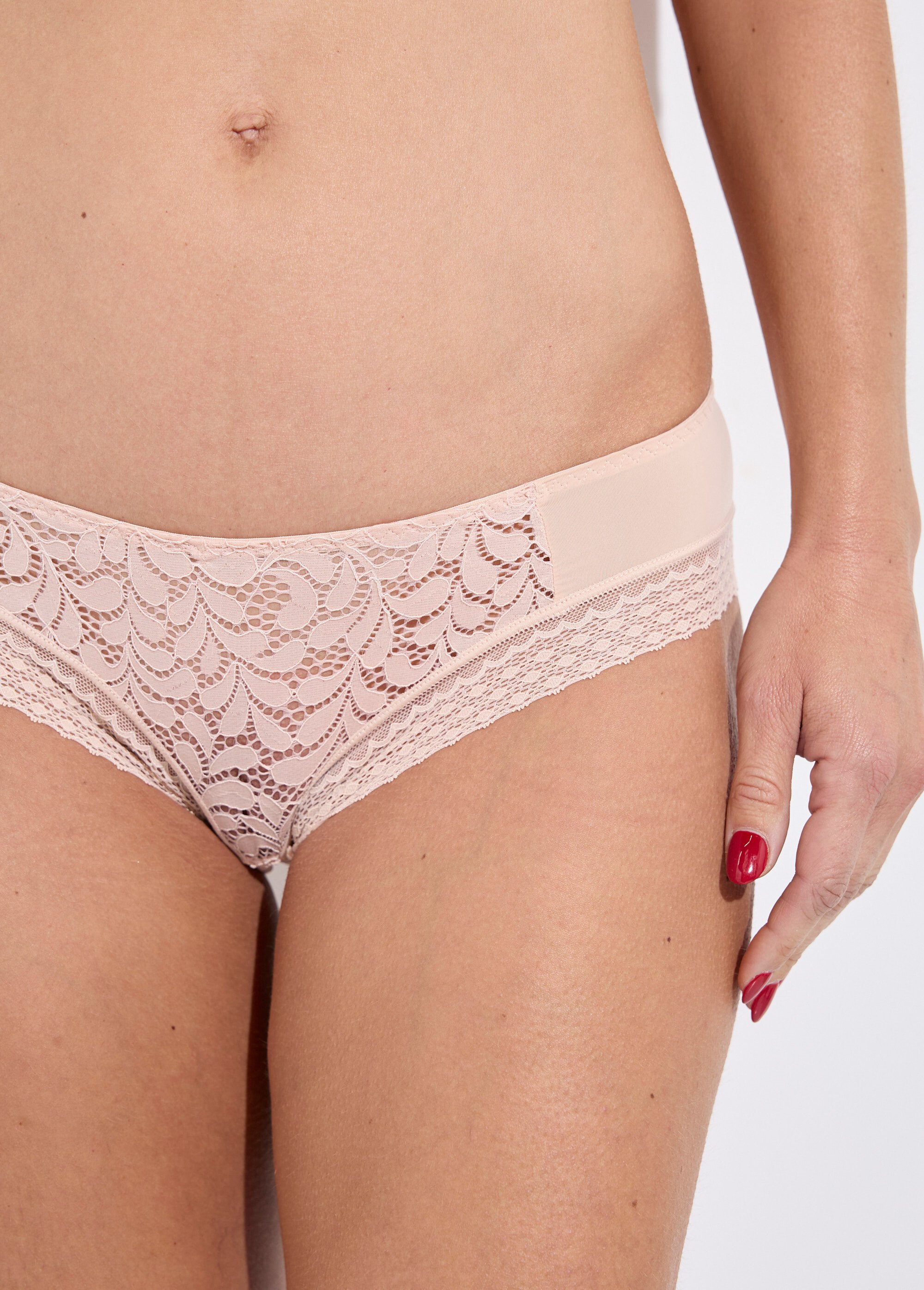 Ensemble dentelle soutien gorge culotte Femme Rose H-N9678 DE2