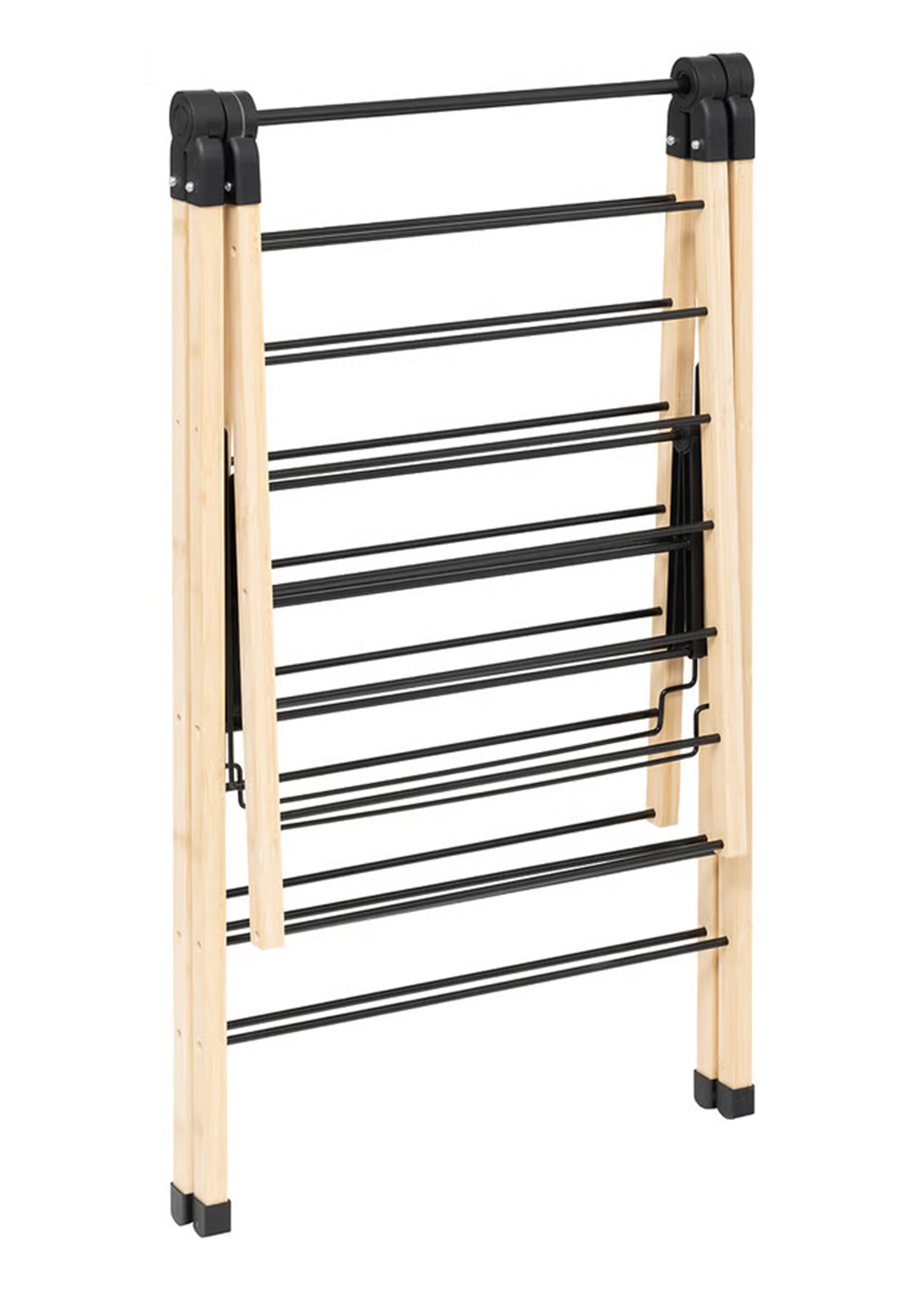 Etendoir à linge 13m, forme pont, bambou NOIR ET BAMBOU JJA-206761 DE1