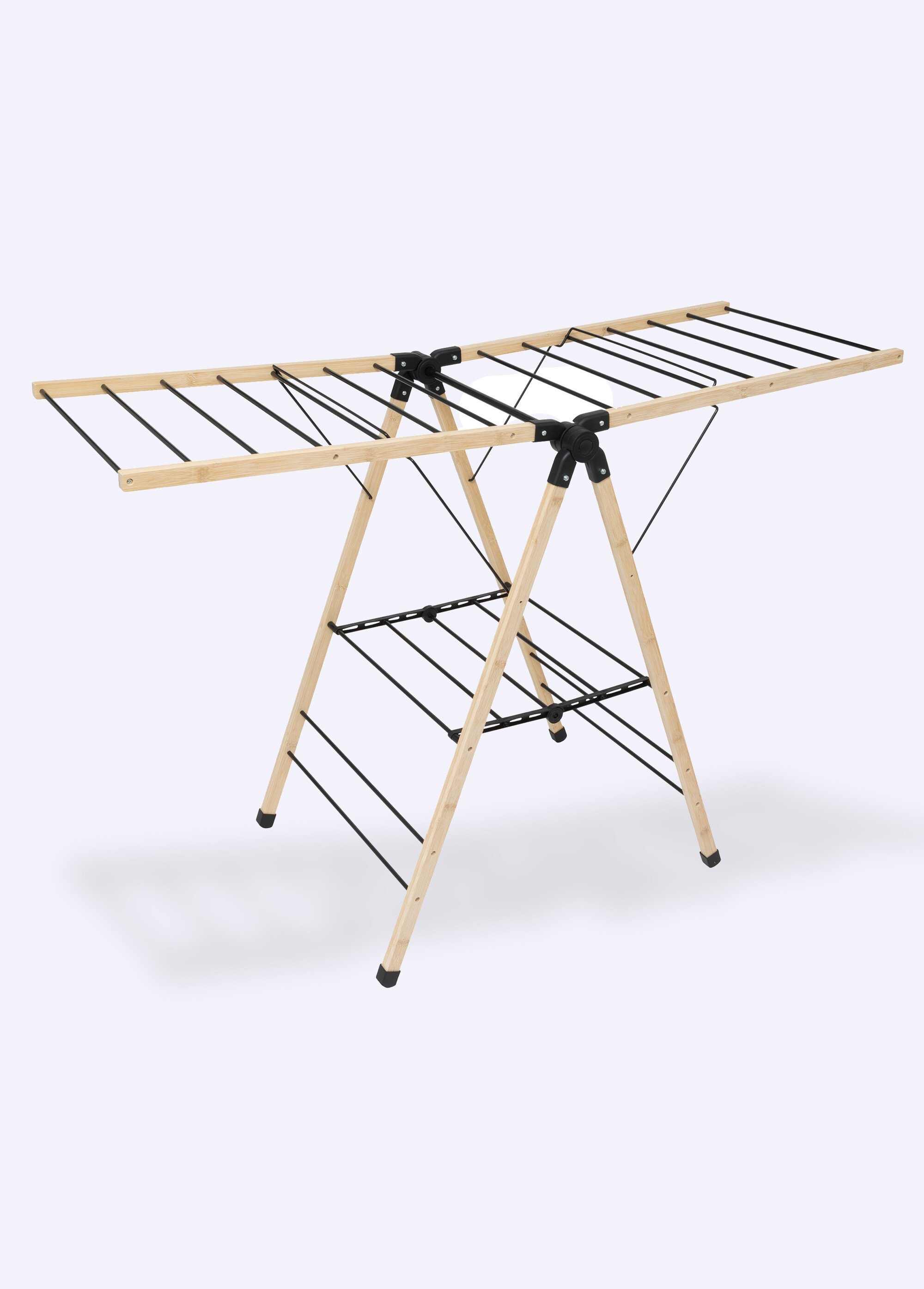 Etendoir à linge 13m, forme pont, bambou NOIR ET BAMBOU JJA-206761 FA1