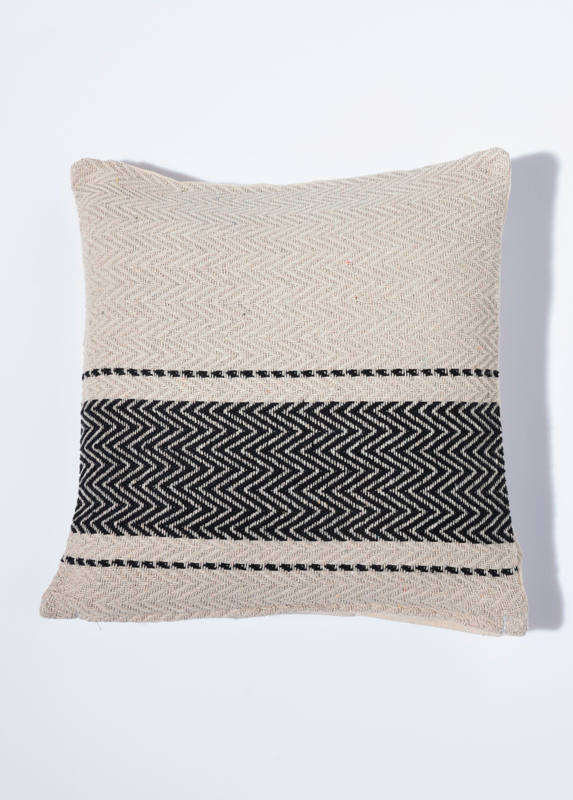 Housse de coussin tissée 40x40cm, chevrons