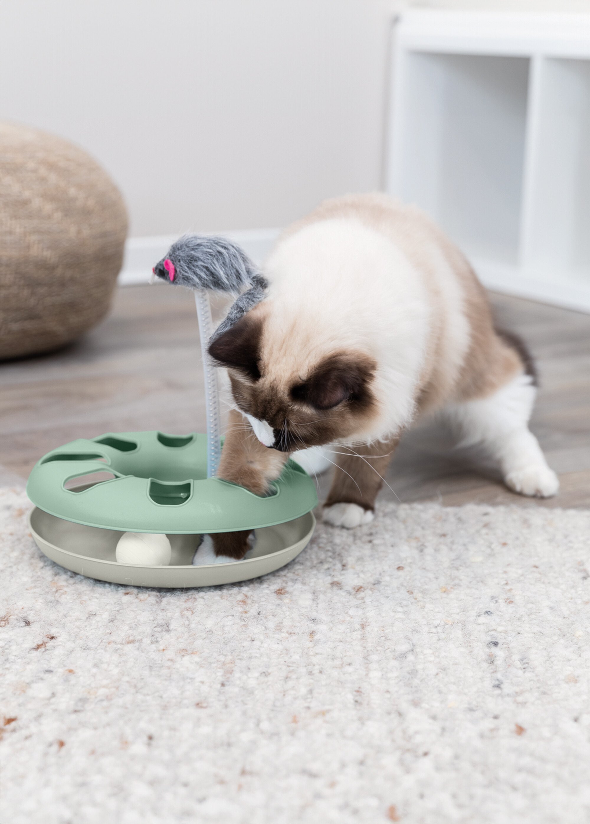 Jouet souris à ressort pour chat BLEU GRIS TRX-4135 SI1