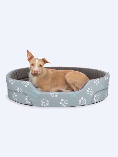 Lit polaire motif pattes JIMMY pour animaux GRIS TRX-377061 FA1