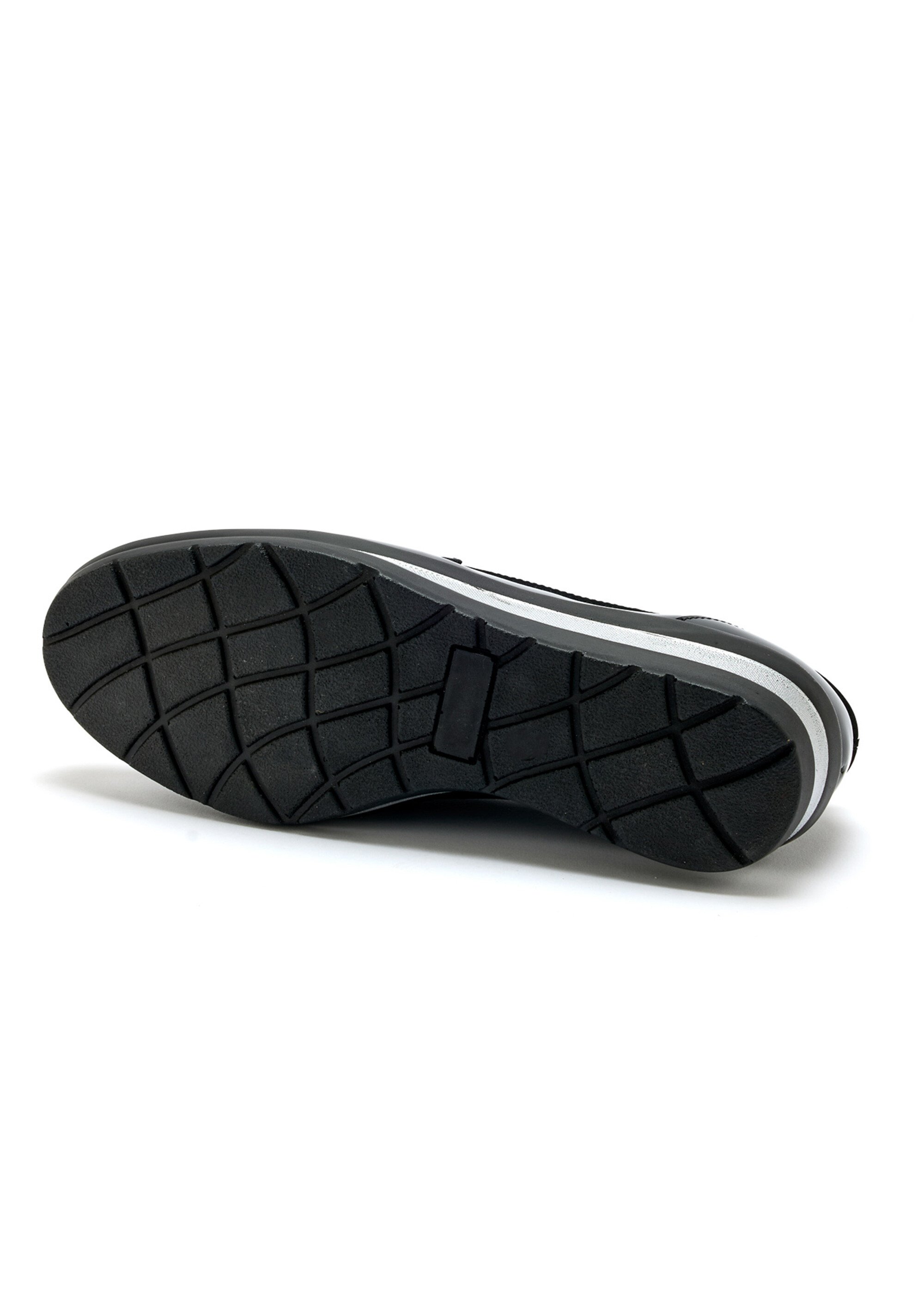 Mocassins métallisés semelle compensée Femme Noir PED2012525 UN1