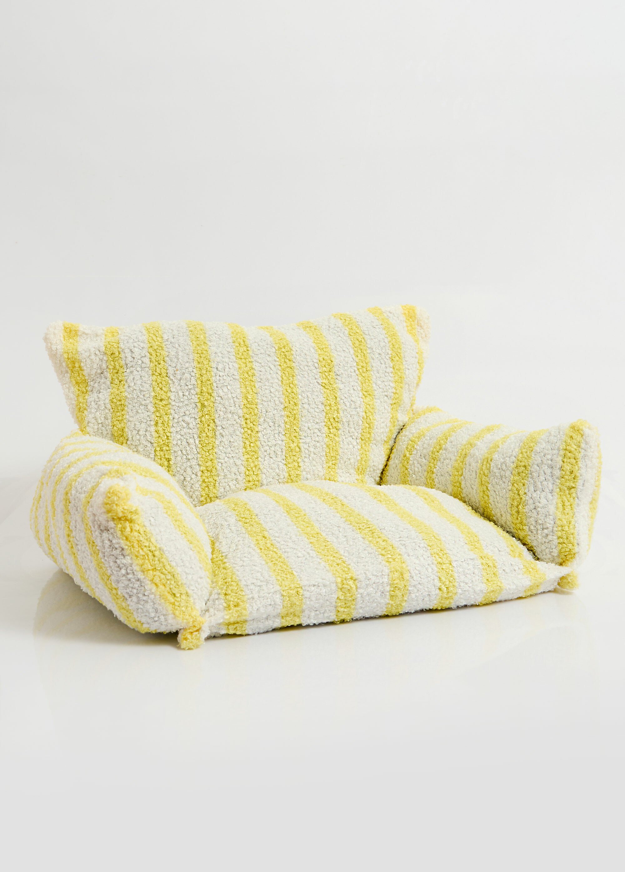 Panier rayé pour animal, façon canapé JAUNE KP-PET000040 FA1