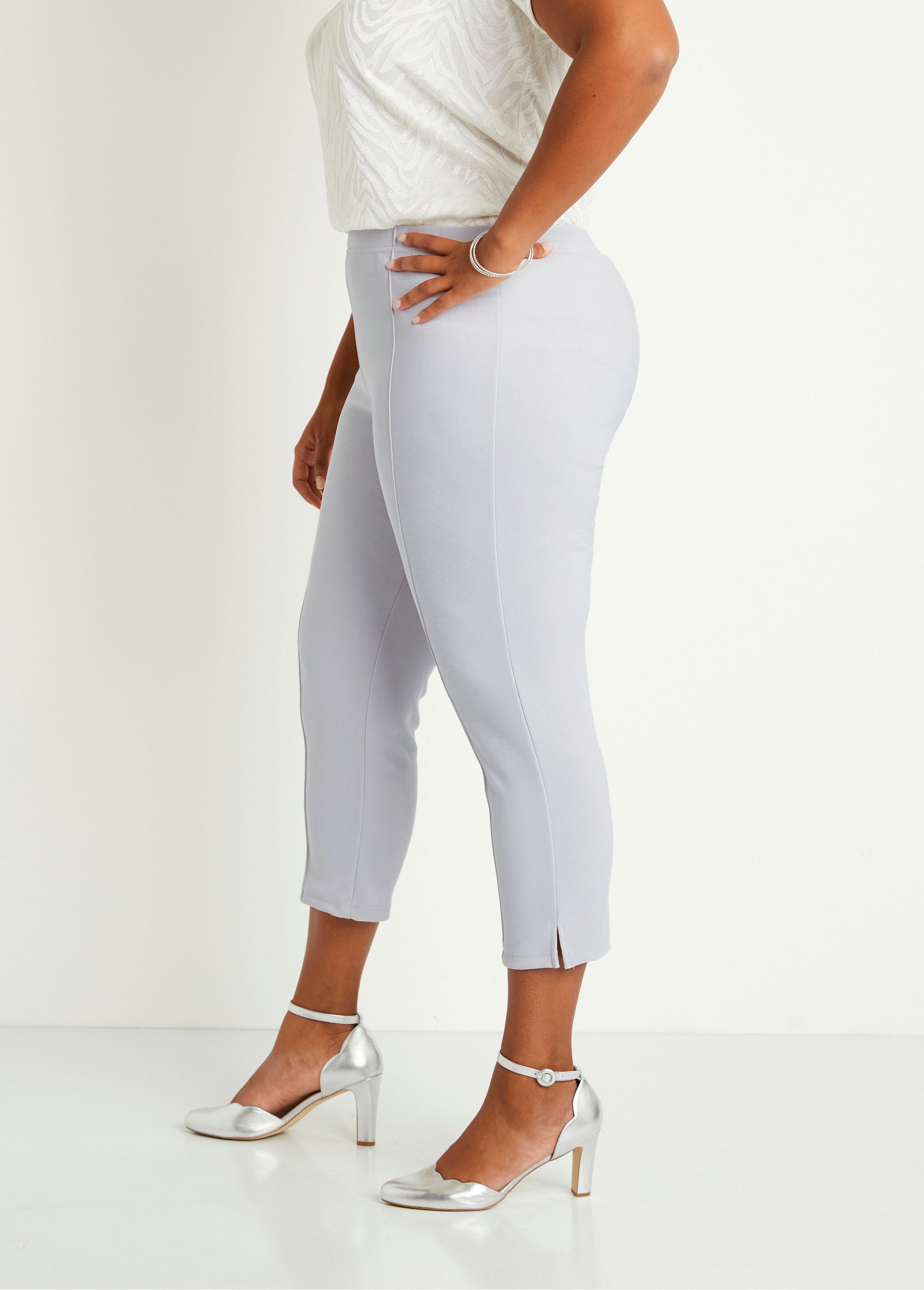 Afibel Pantacourt Taille Haute Femme Pantacourt Taille élastiquée