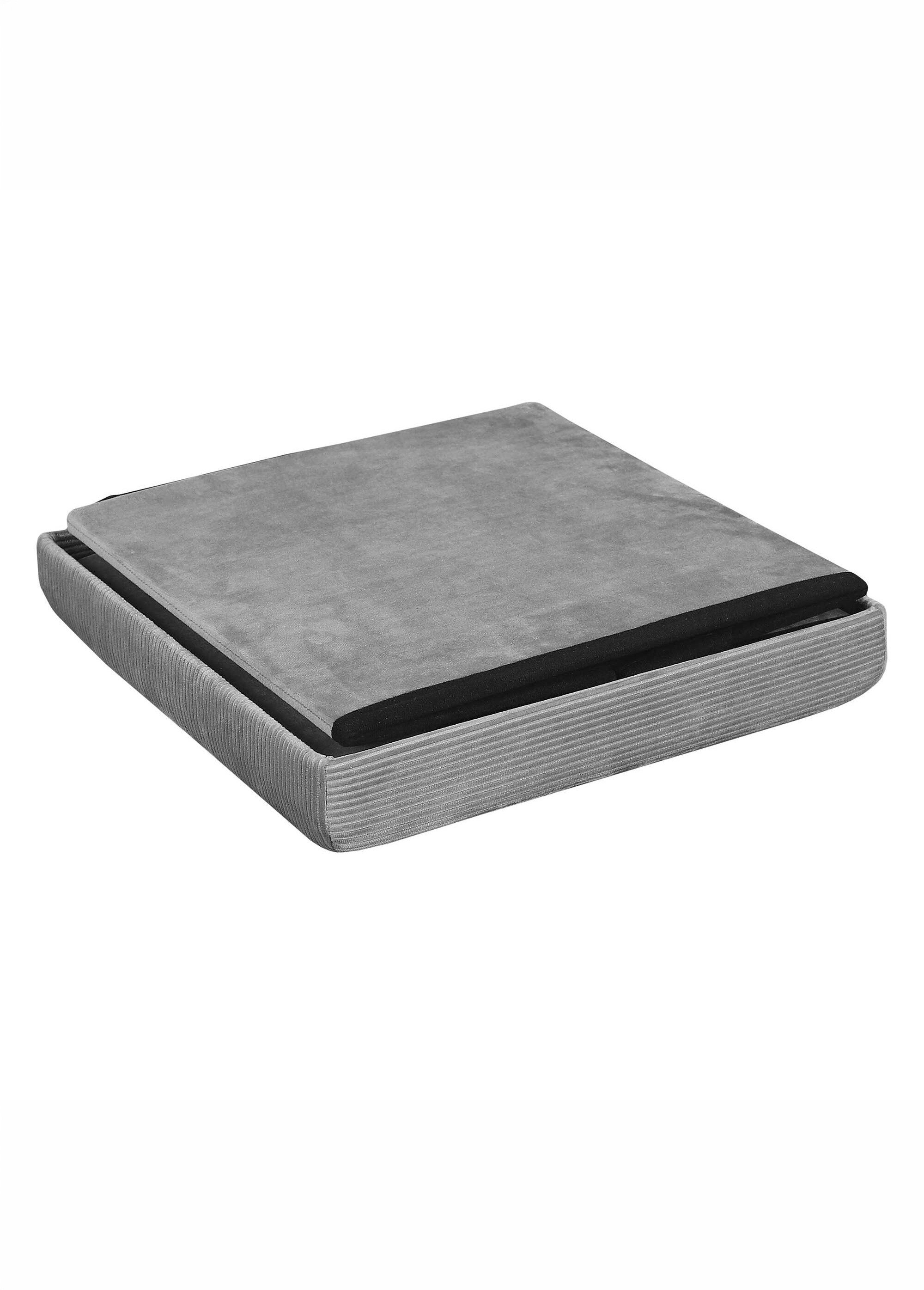 Pouf coffre en velours cotelé GIULIA GRIS CMP-HD6810 DE3