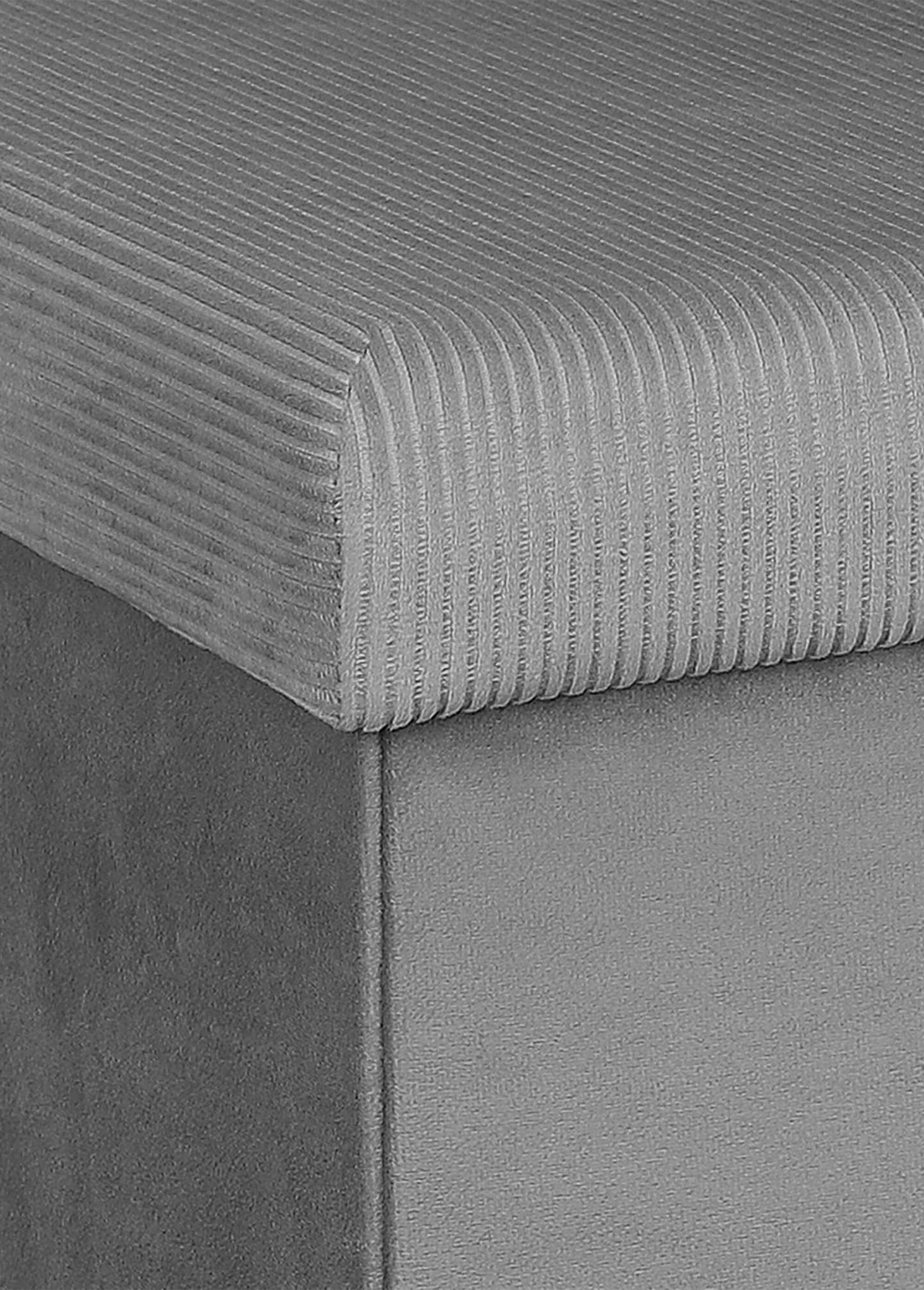 Pouf coffre en velours cotelé GIULIA GRIS CMP-HD6810 DE4