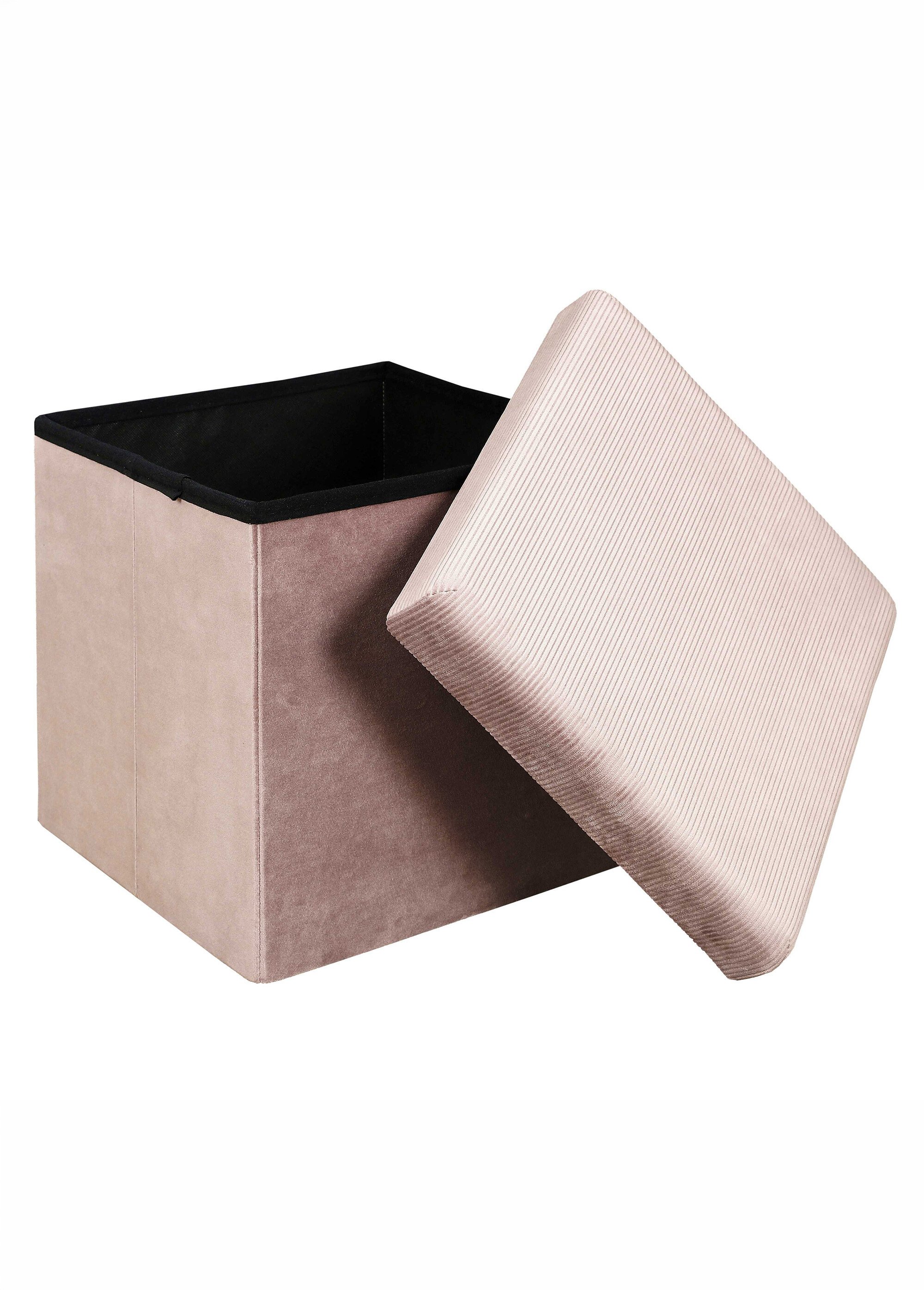 Pouf coffre en velours cotelé GIULIA ROSE CMP-HD6810 DE1