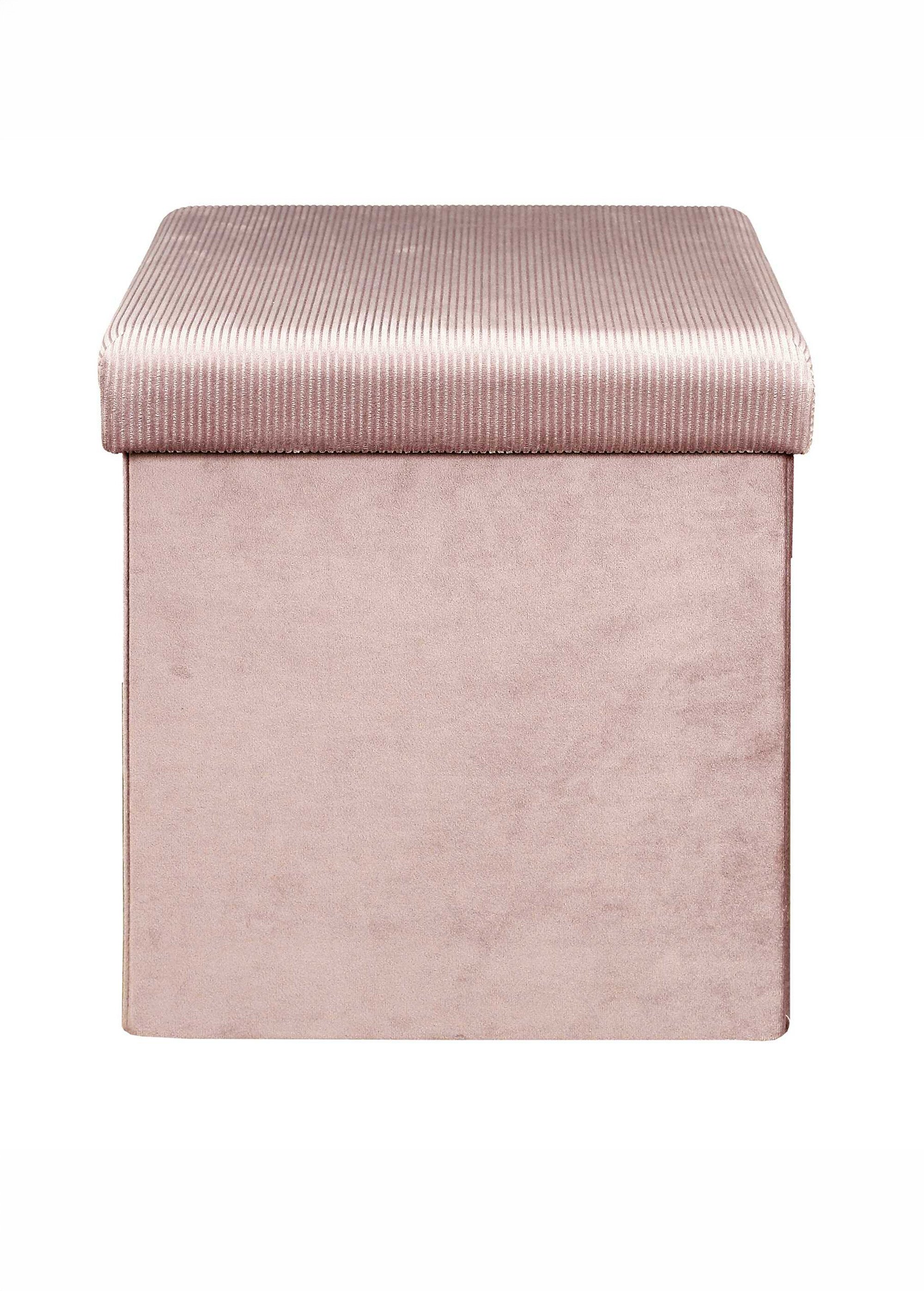 Pouf coffre en velours cotelé GIULIA ROSE CMP-HD6810 DE2