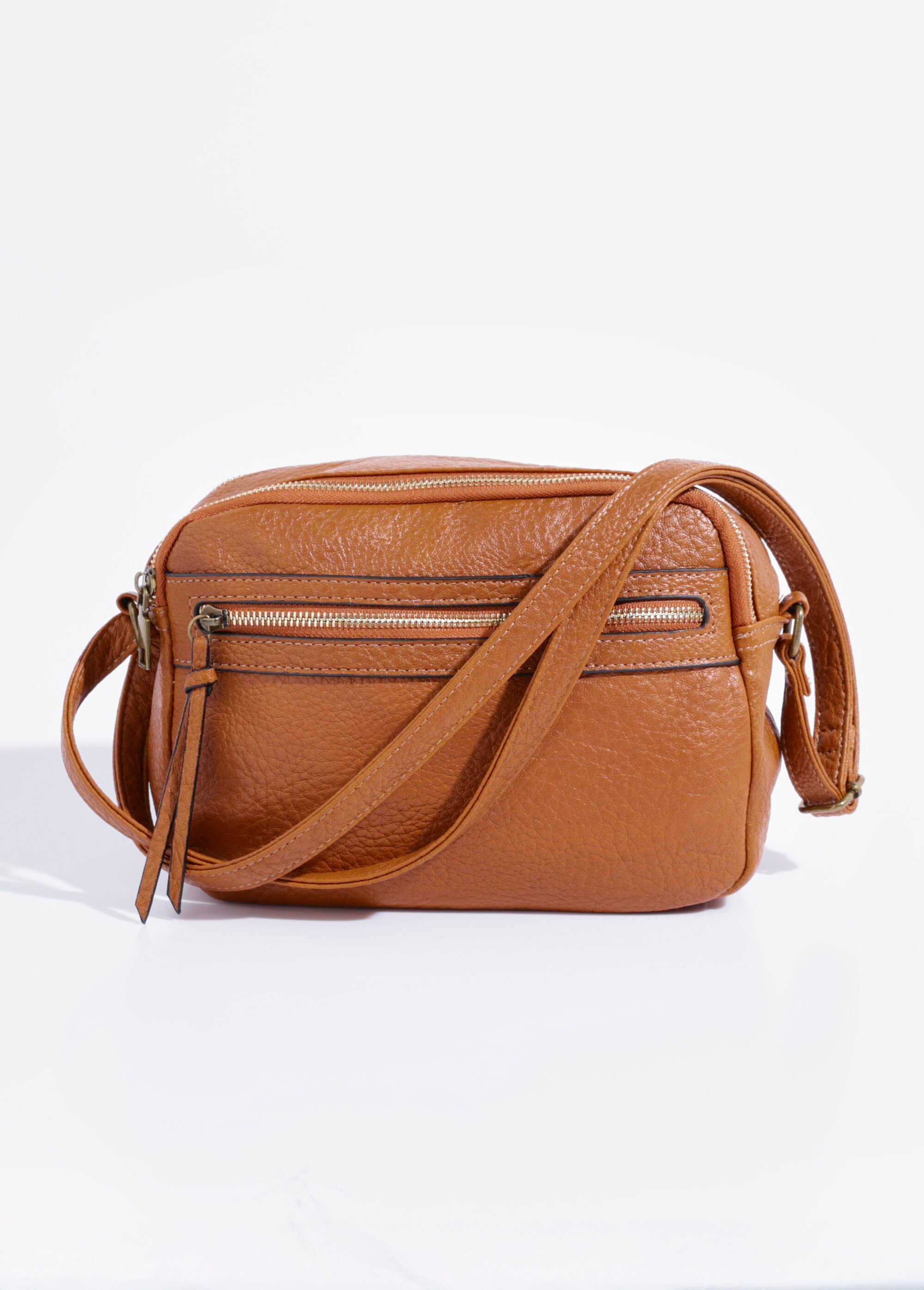 Sac à main compact double zip métal Femme Beige BAG-M328 FA1