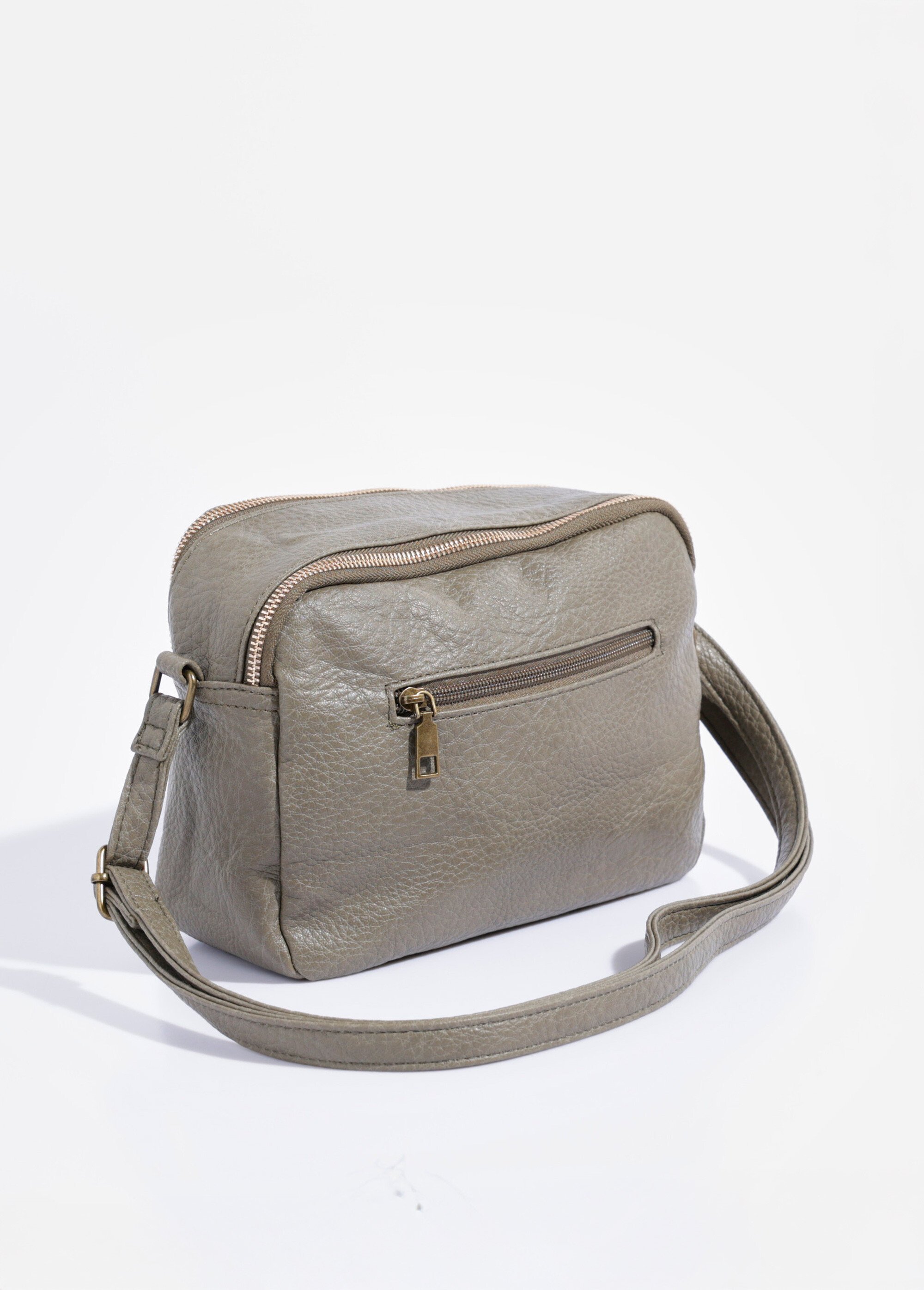 Sac à main compact double zip métal Femme Vert BAG-M328 DO1
