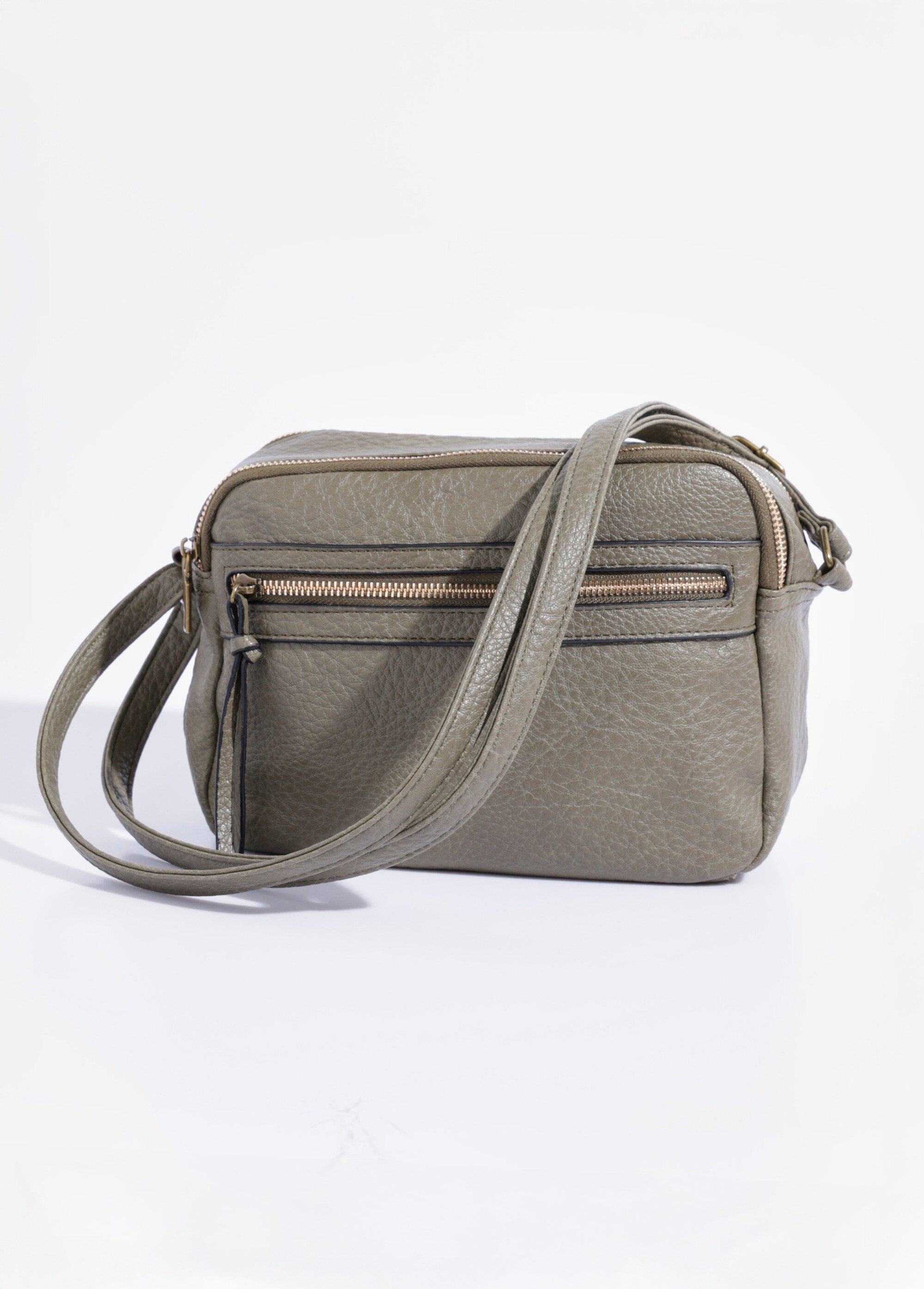 Sac à main compact double zip métal Femme Vert BAG-M328 FA1