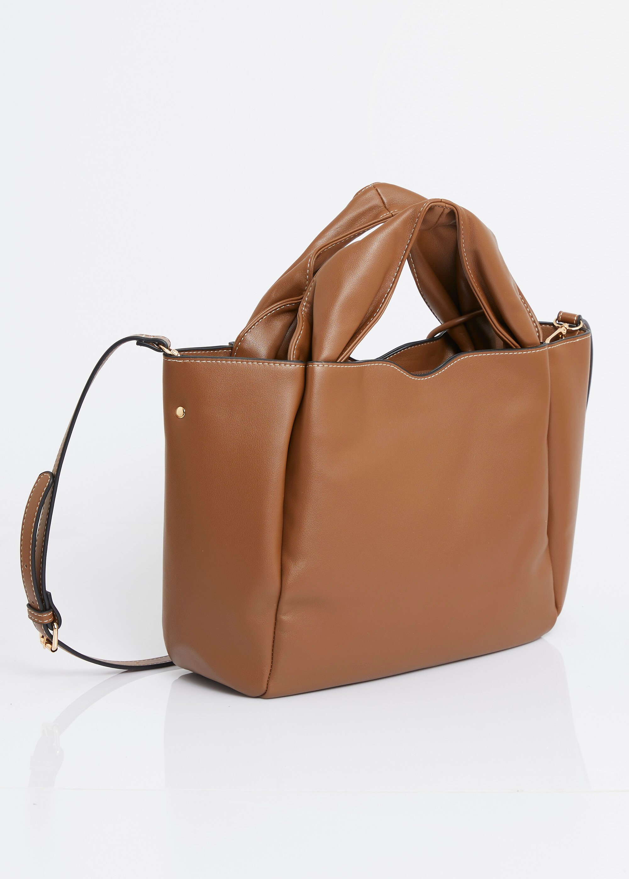 Sac simili cuir avec anses plissées