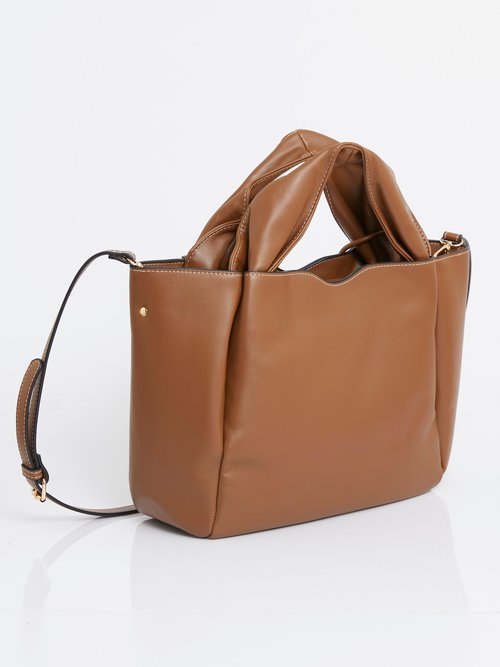 Sac simili cuir avec anses plissées Femme Marron MIM25601 DO1