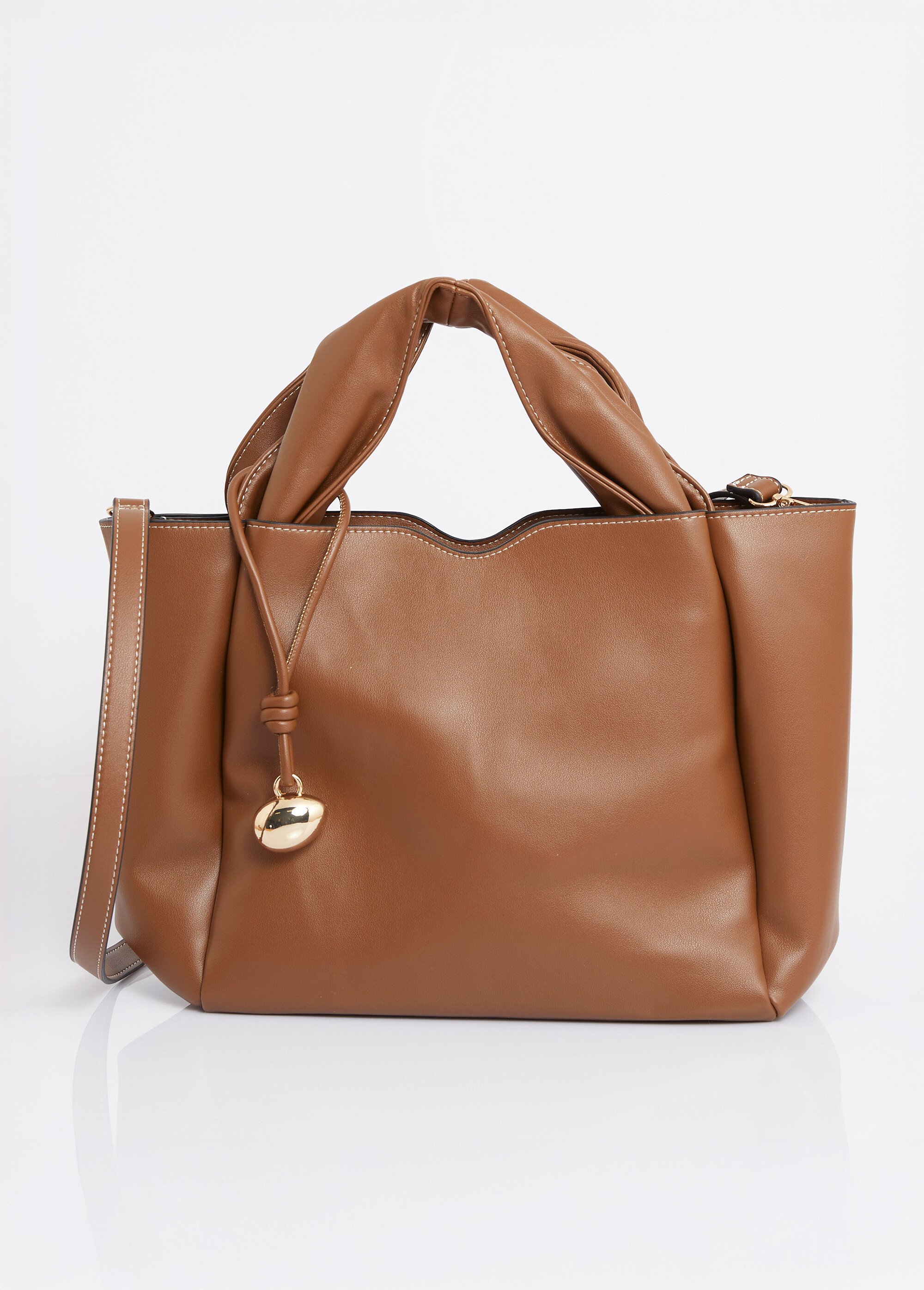 Sac simili cuir avec anses plissées