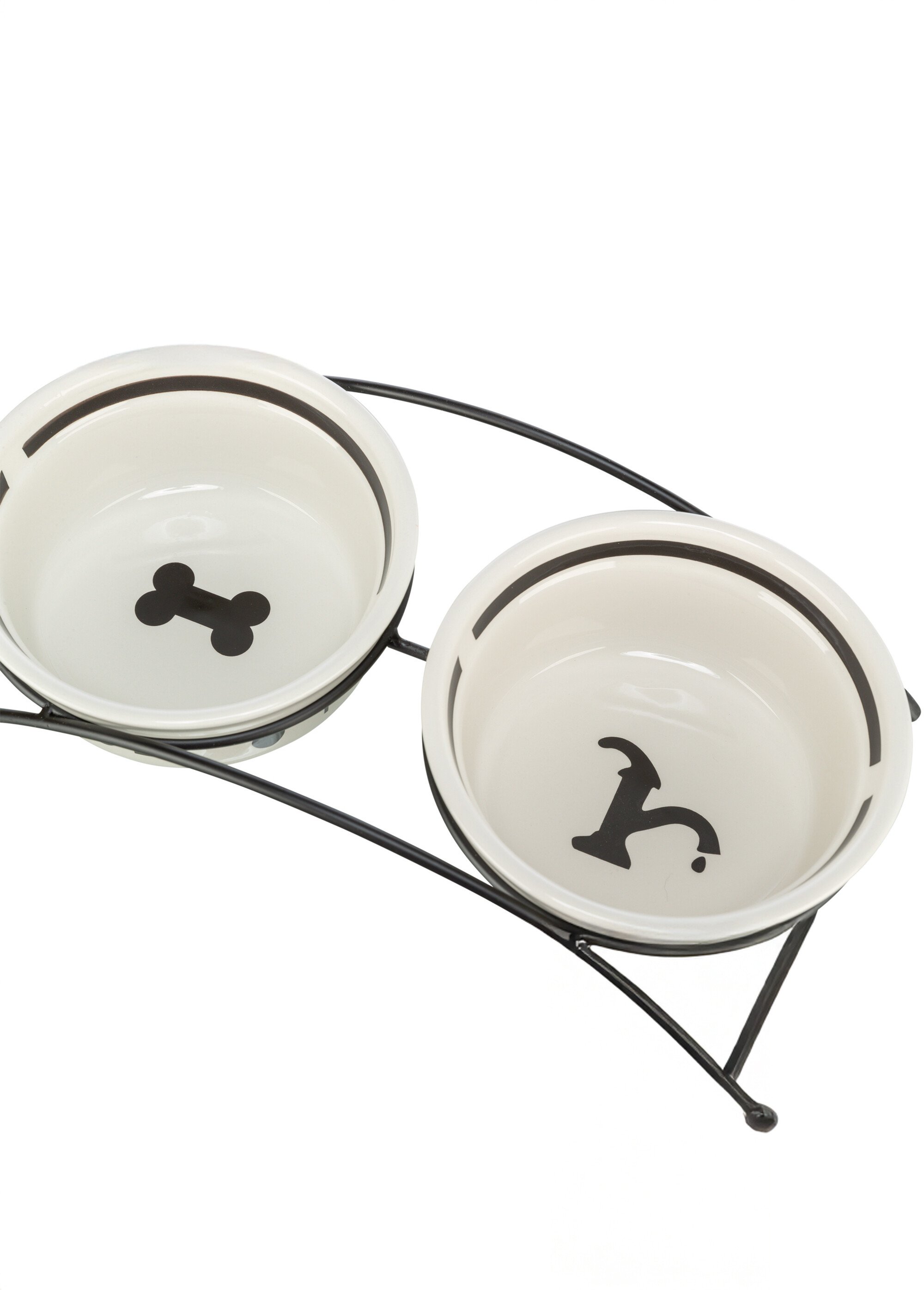 Set gamelles céramique + support métal BLANC TRX-24640 DE4