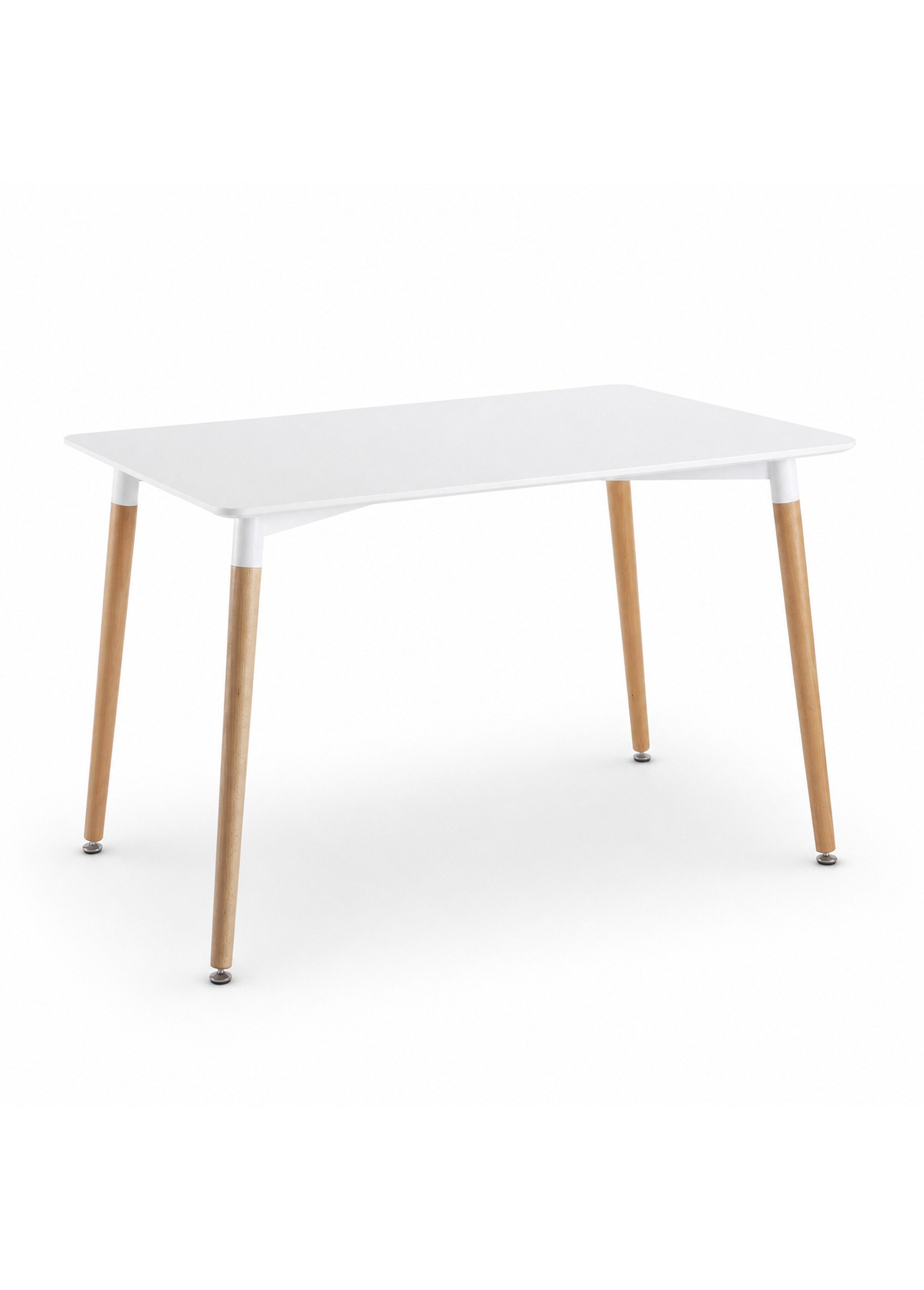 Table à manger rectangle 115cm bicolore BLANC CMP-HD3211 FA1