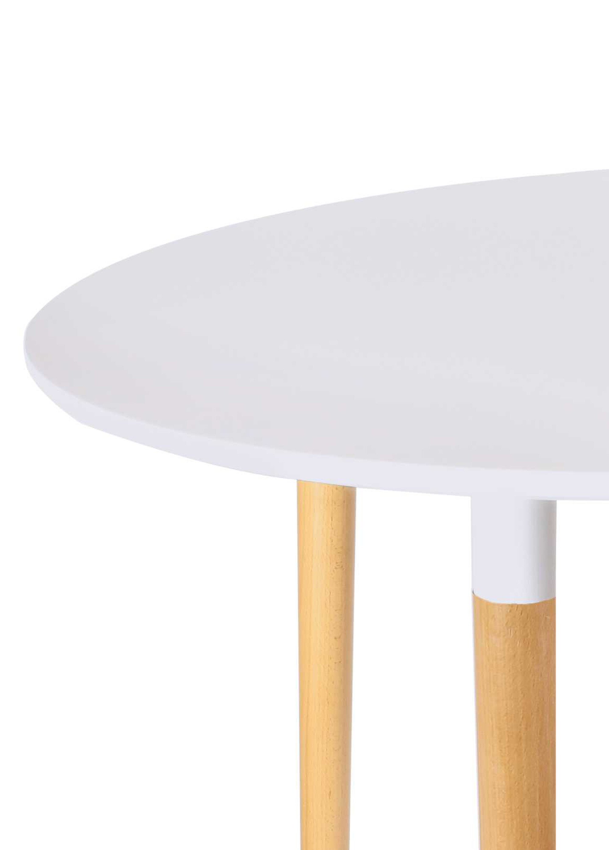 Table à manger ronde bicolore en bois BLANC CMP-HD3210 DE1