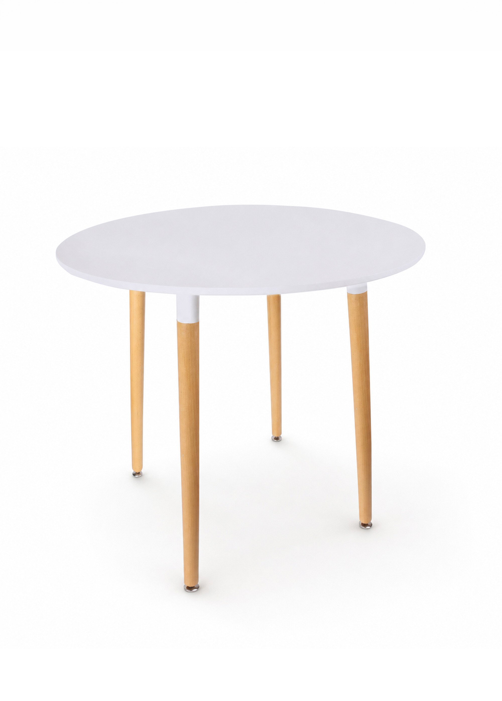 Table à manger ronde bicolore en bois BLANC CMP-HD3210 FA1