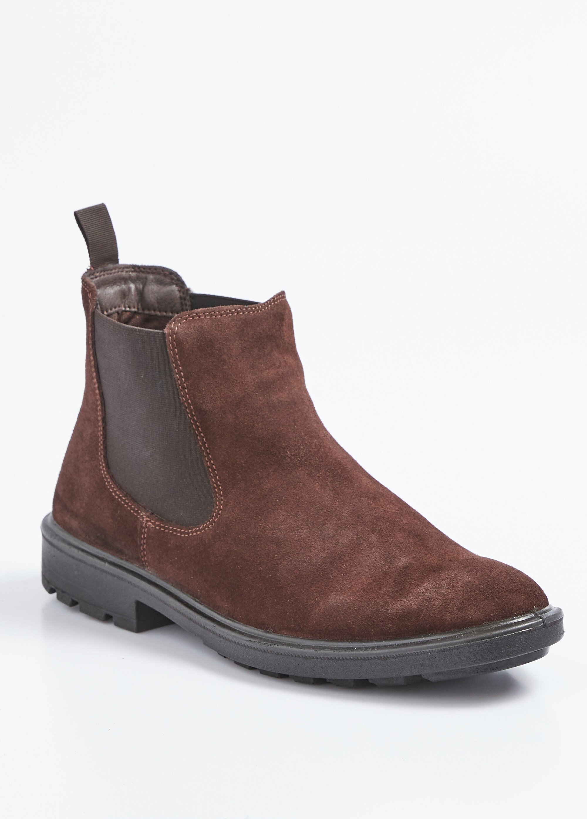 Boots Chelsea pour homme en cuir velours