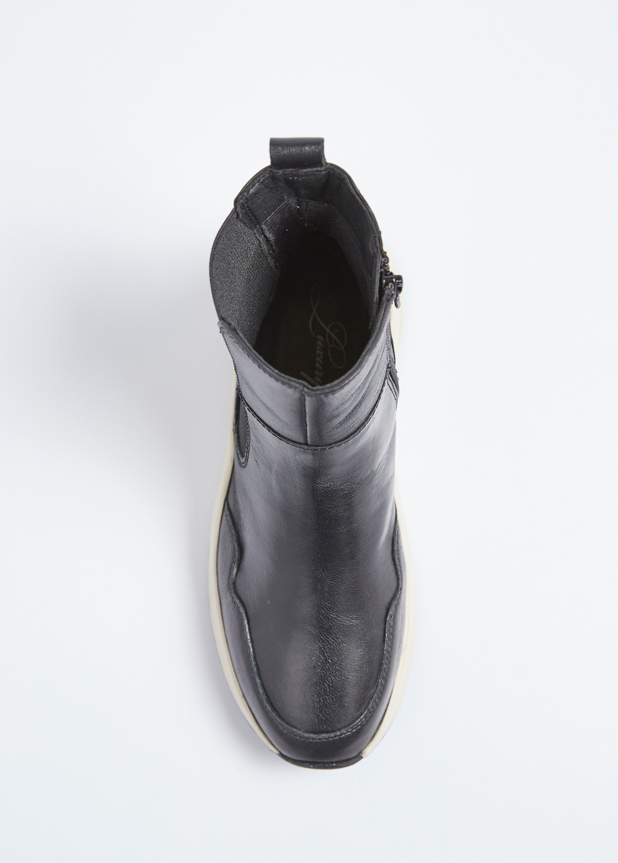 Boots cuir sportswear semelle épaisse Femme Noir TOMCECILIA504 OV1