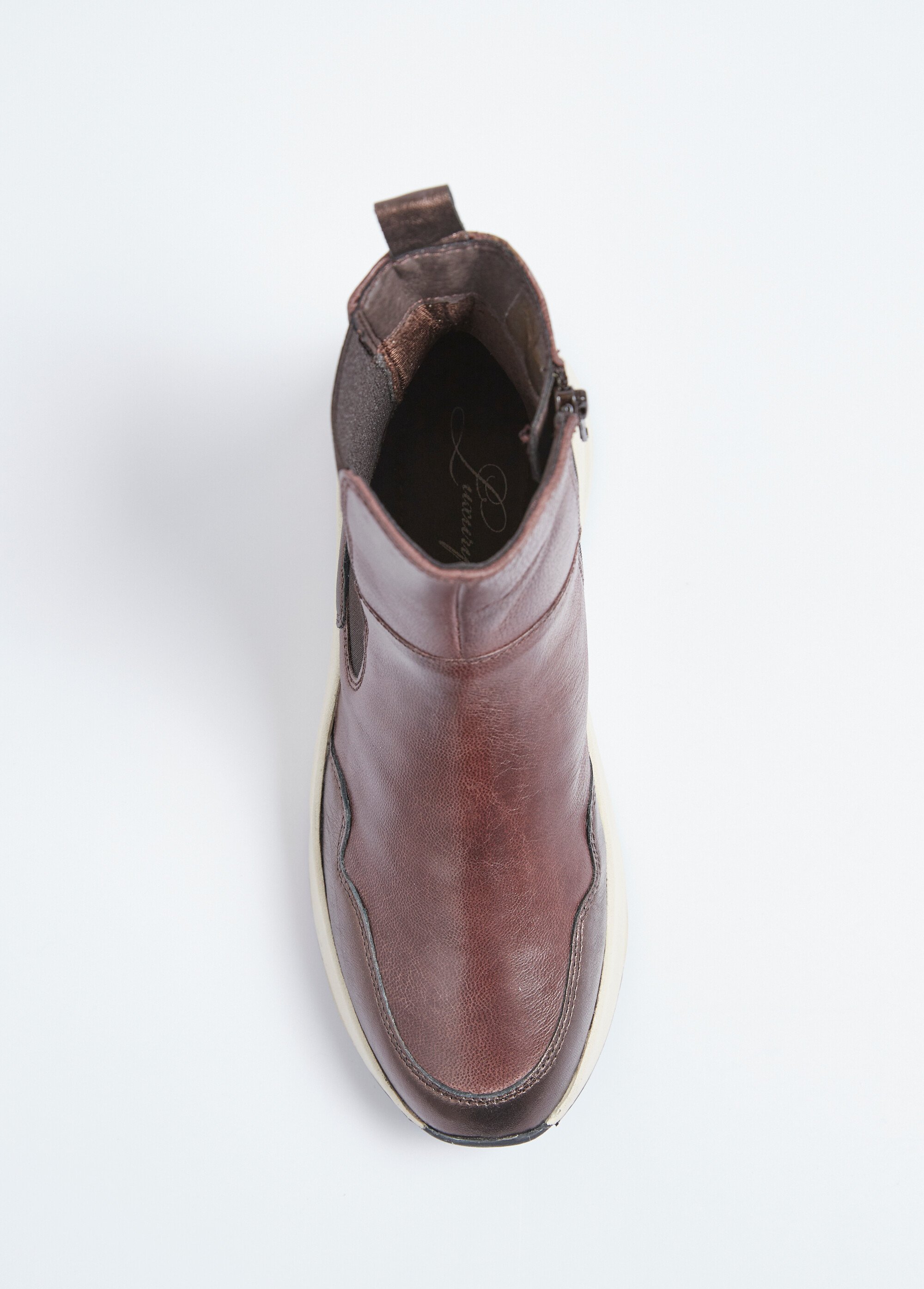 Boots cuir sportswear semelle épaisse Femme Marron TOMCECILIA504 OV1