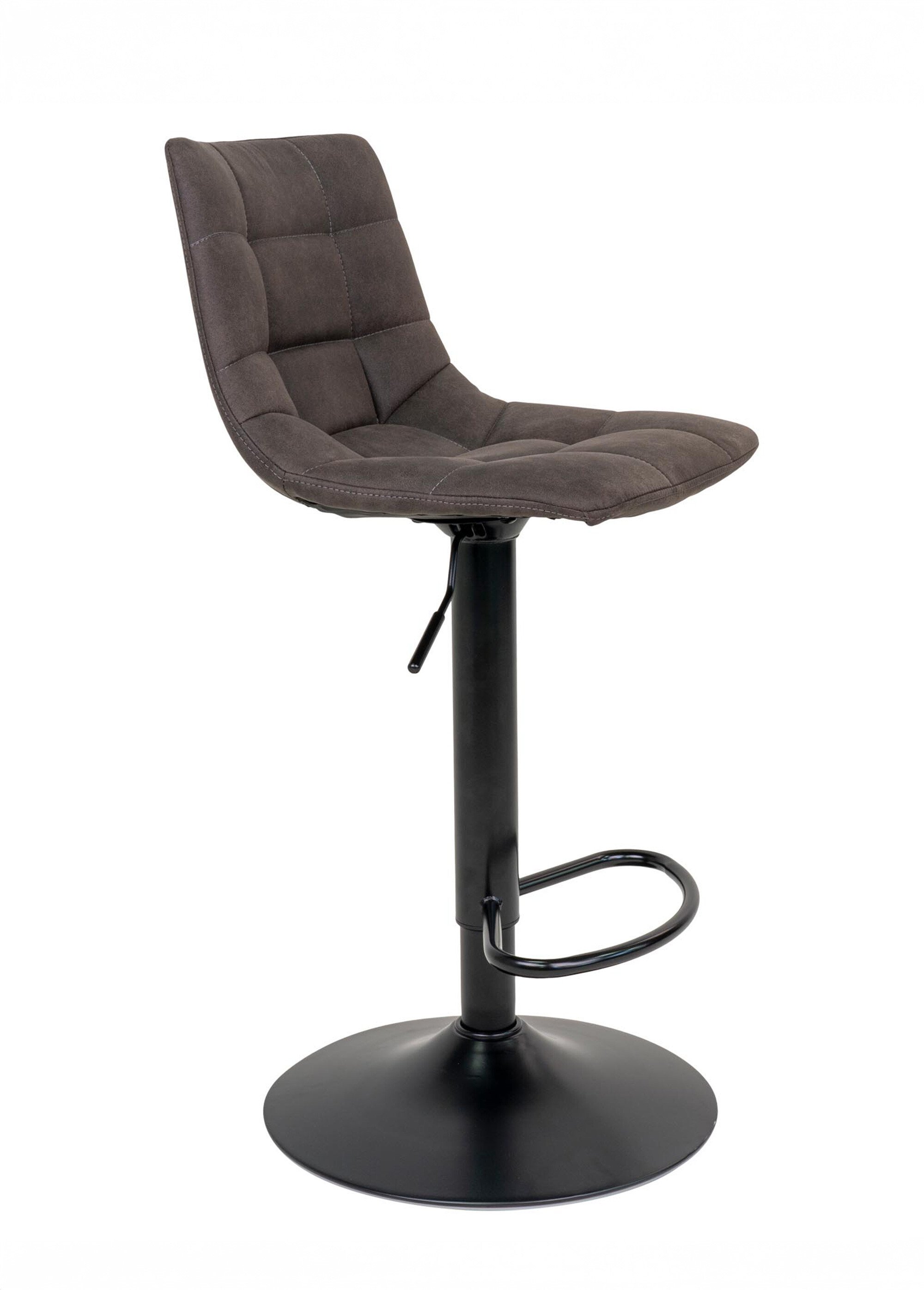 Chaise de bar matelassée en microfibre 2G GRIS HN-1001302 DR1