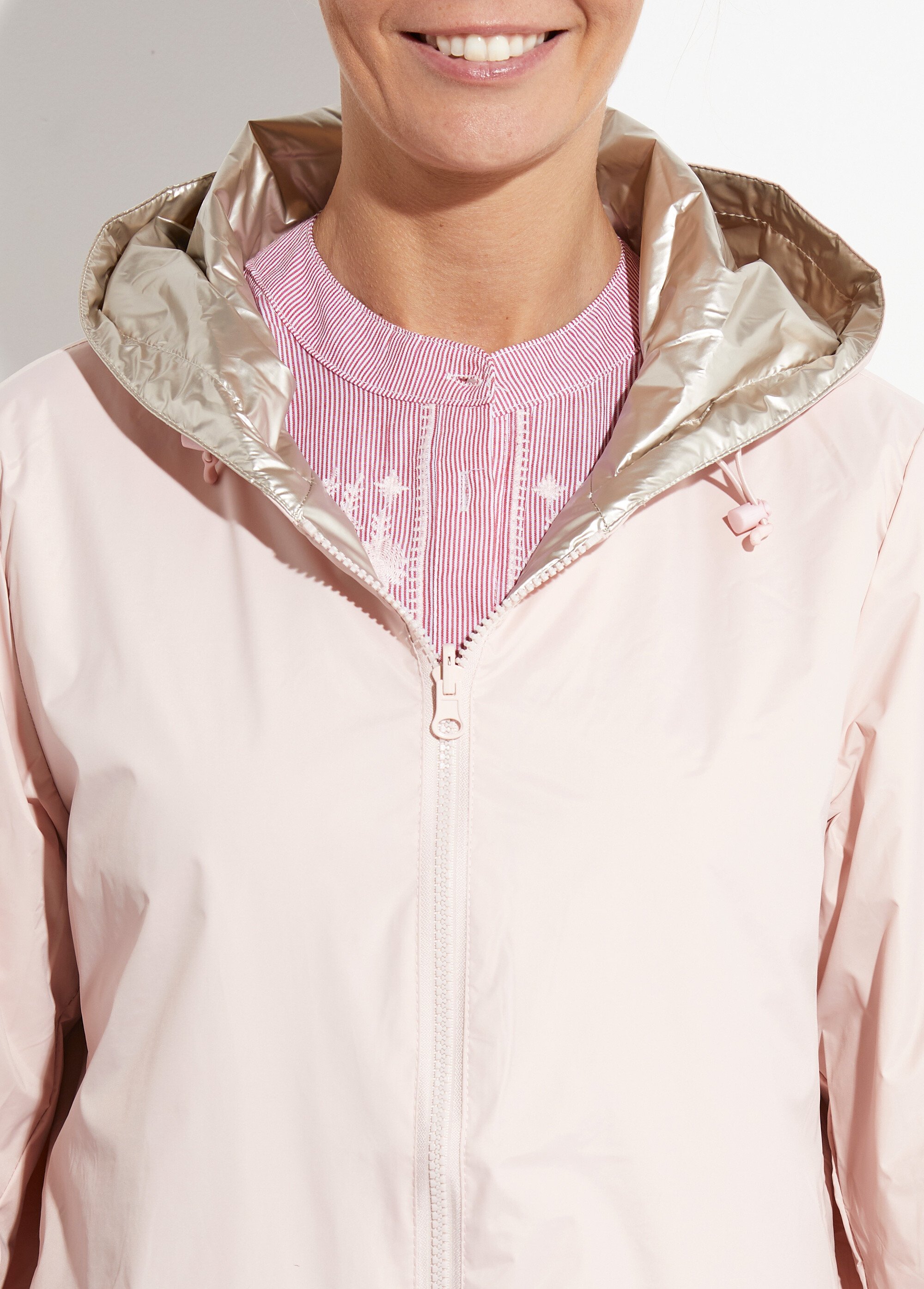 Coupe vent déperlant réversible, court Femme Rose LJ-5012UNI DE1