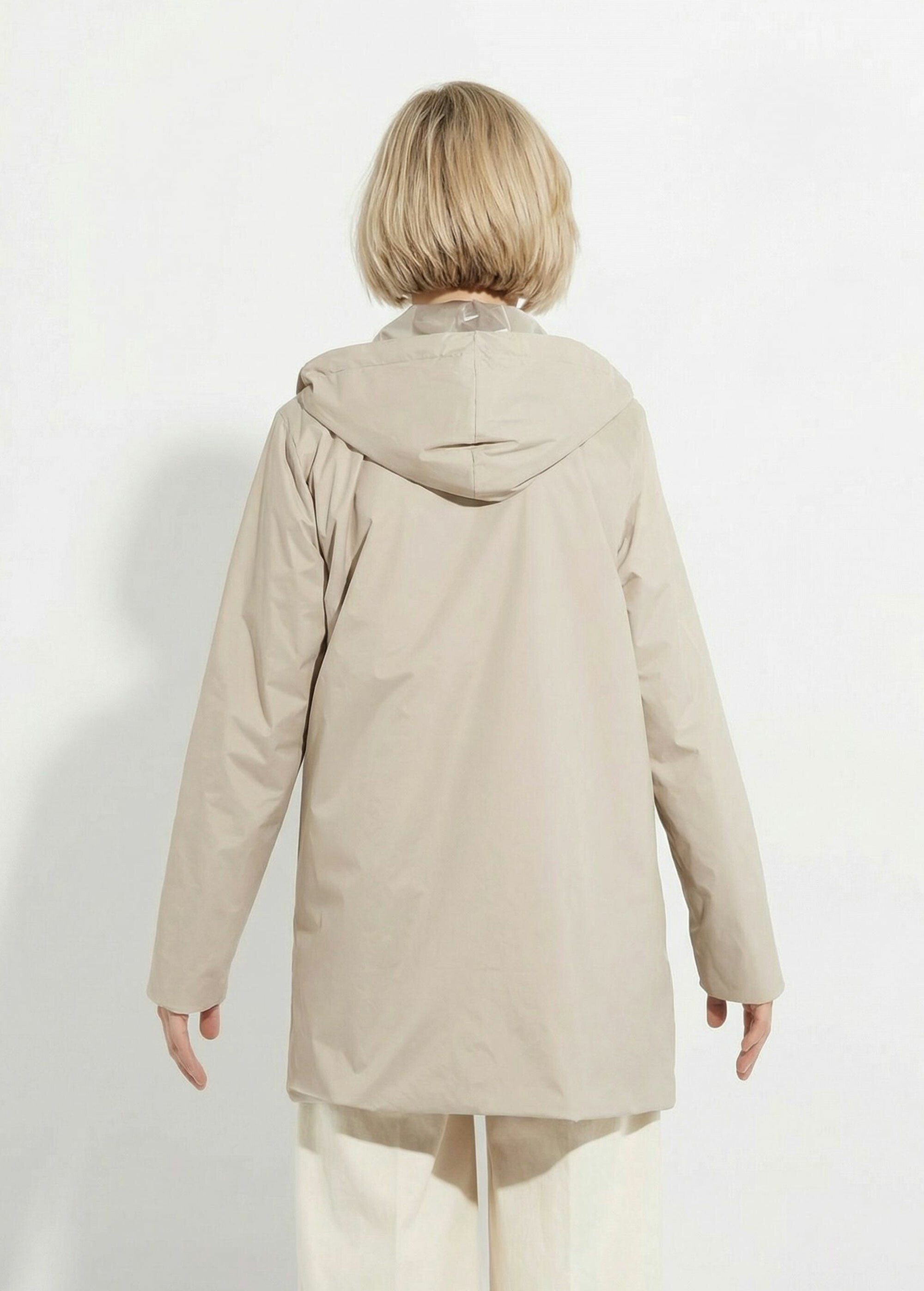 Coupe vent déperlant réversible, court Femme Beige LJ-5012UNI DO1