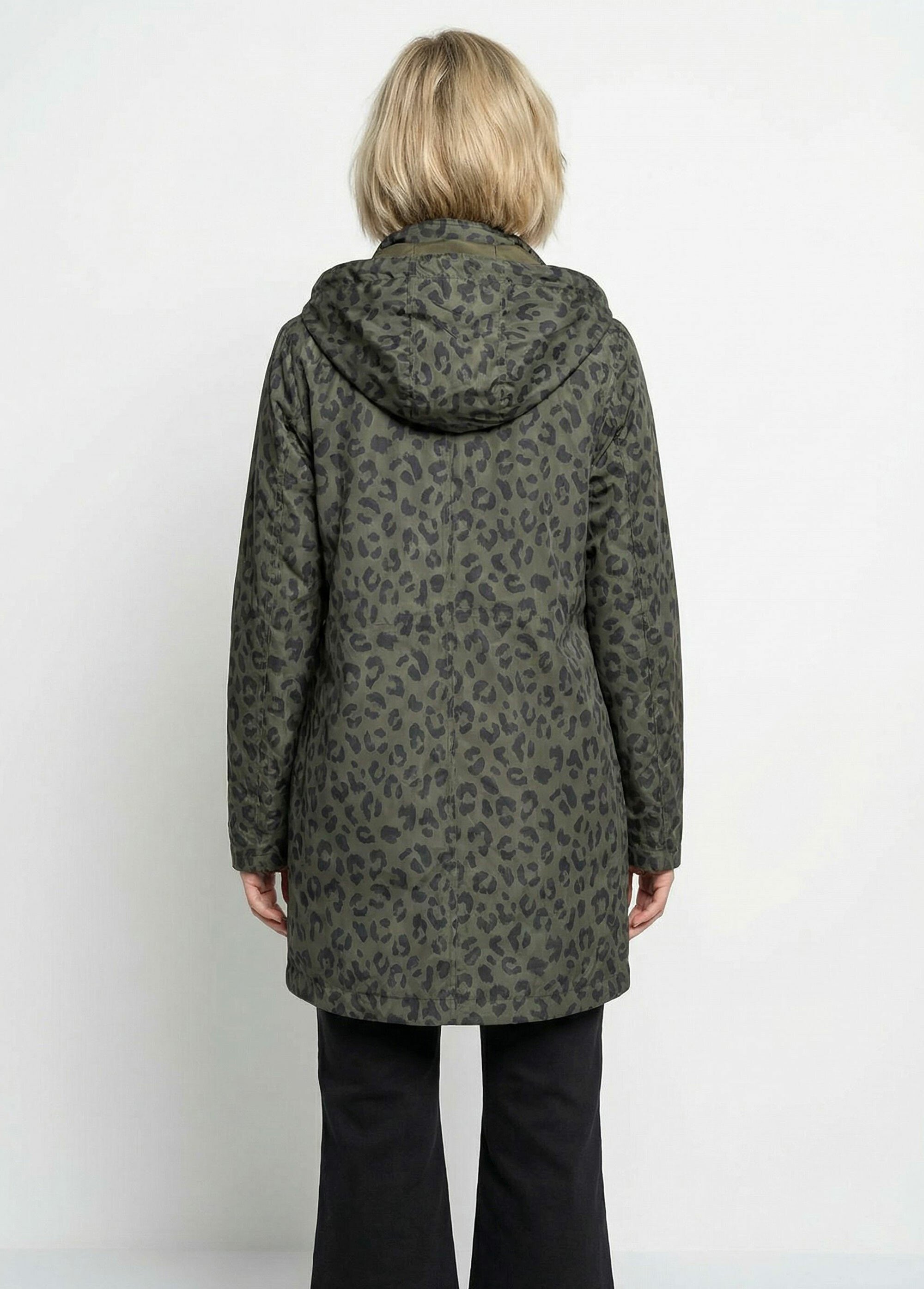 Coupe vent déperlant réversible léopard Femme Vert LJ-5012LEO DO1