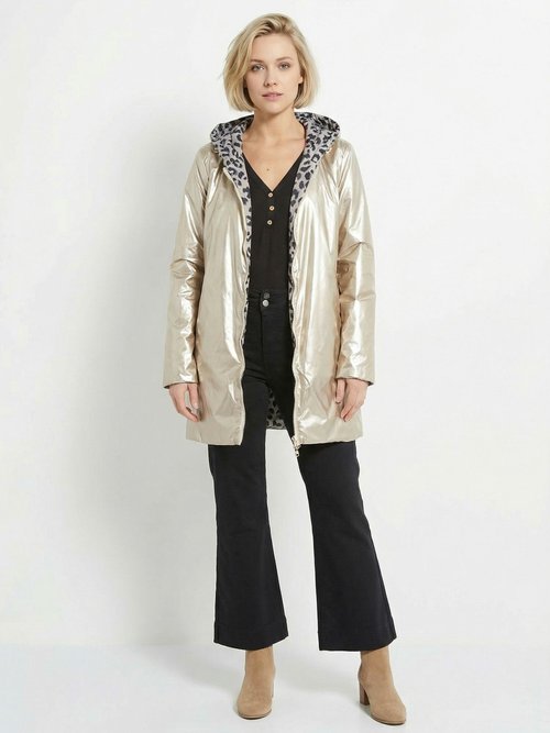 Coupe vent déperlant réversible léopard Femme Doré LJ-5012LEO SF2