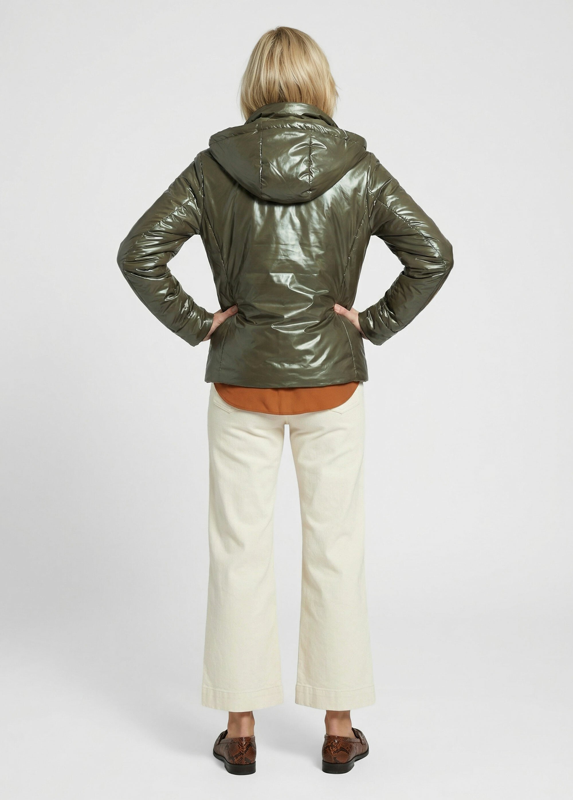 Coupe vent déperlant réversible, long Femme Vert LJ-5011UNI DO1