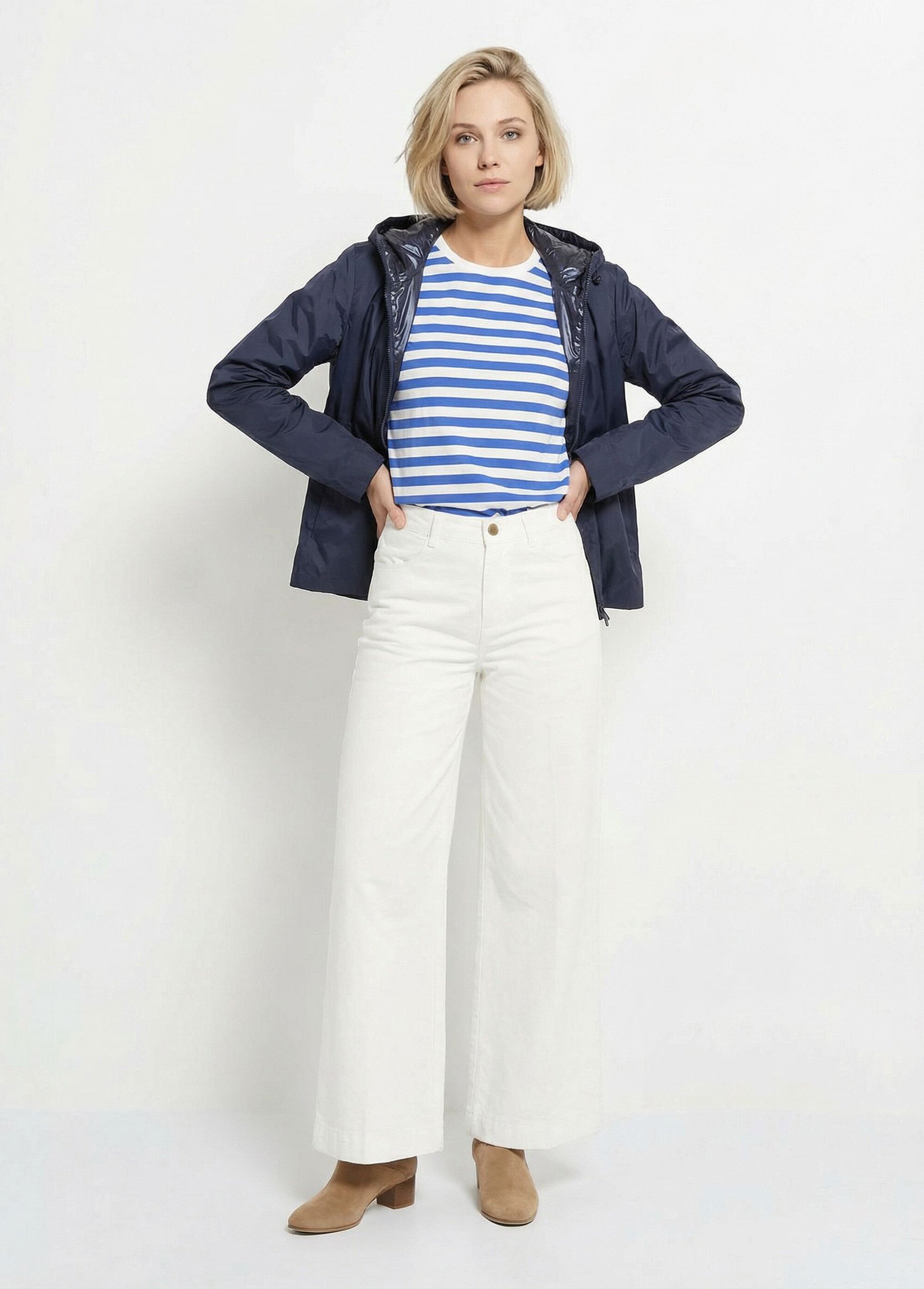 Coupe vent déperlant réversible, long Femme Bleu LJ-5011UNI SF1