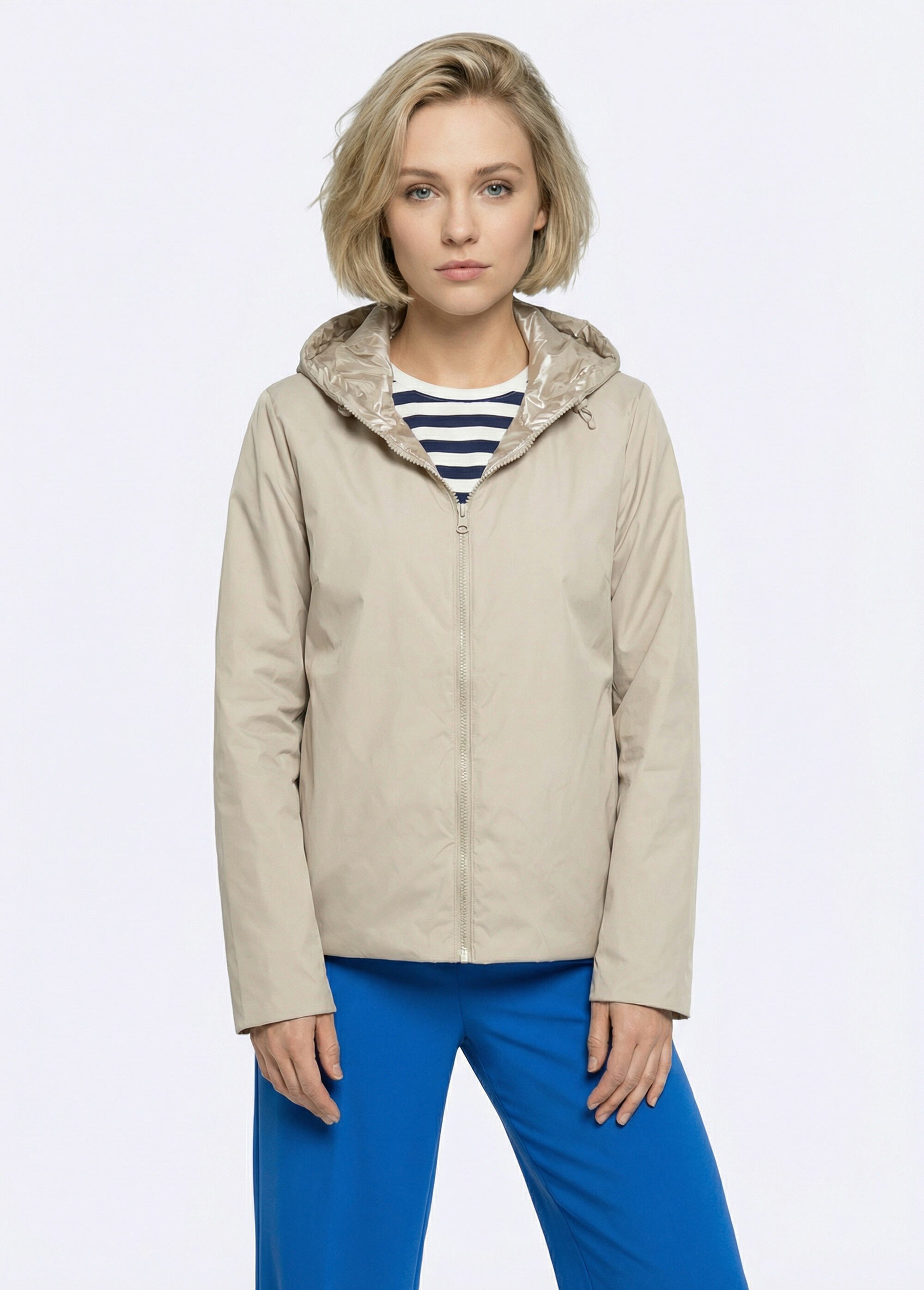 Coupe vent déperlant réversible, long Femme Beige LJ-5011UNI FA1